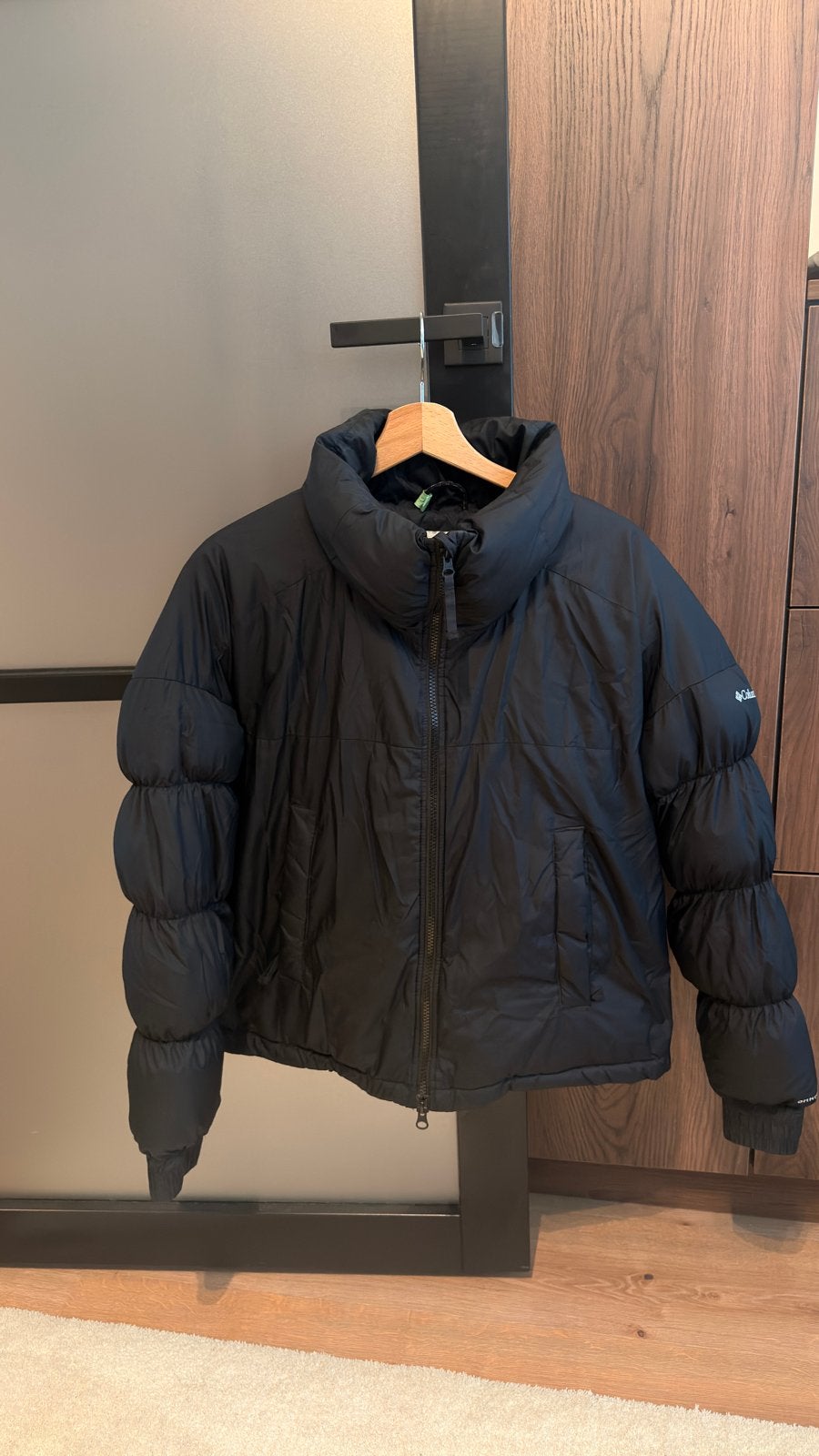 Columbia Zwarte Puffer Jas Maat M, Ophalen, Zo goed als nieuw, Maat 38/40 (M), Zwart