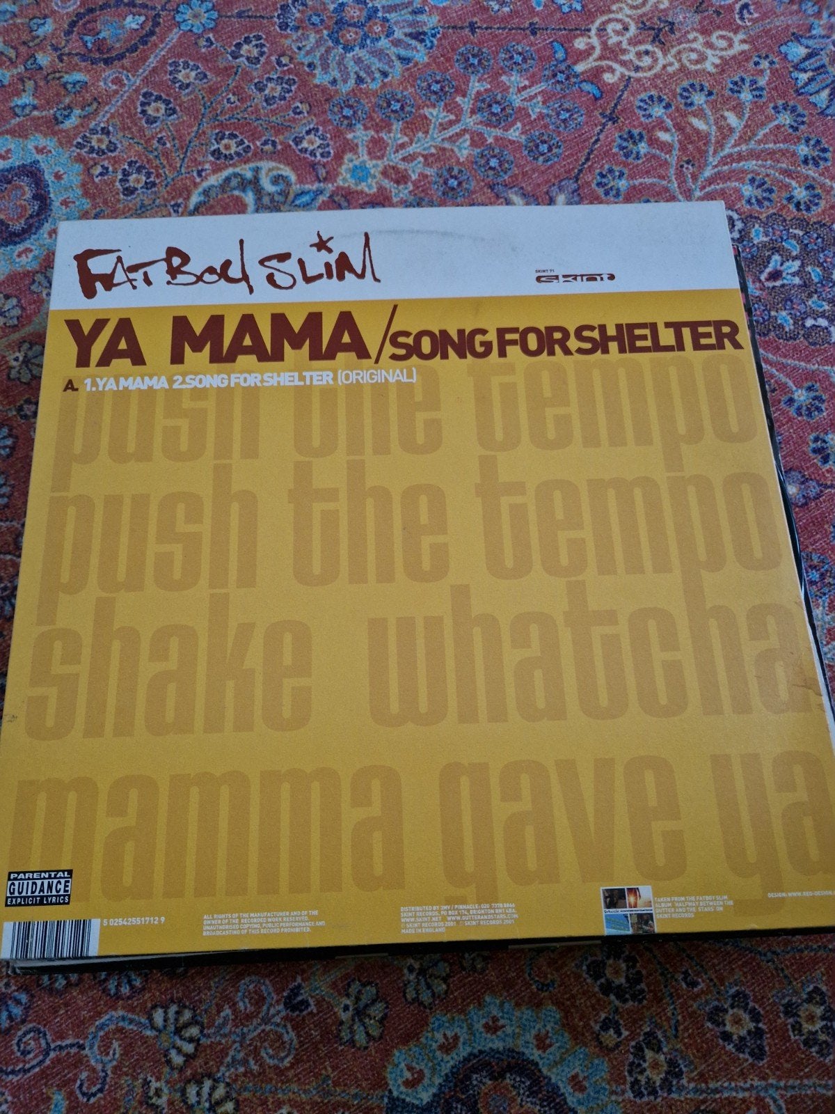 Fatboy Slim - Ya Mama / Song For Shelter (12"), Gebruikt, Maxi-single, Dance, 12 inch