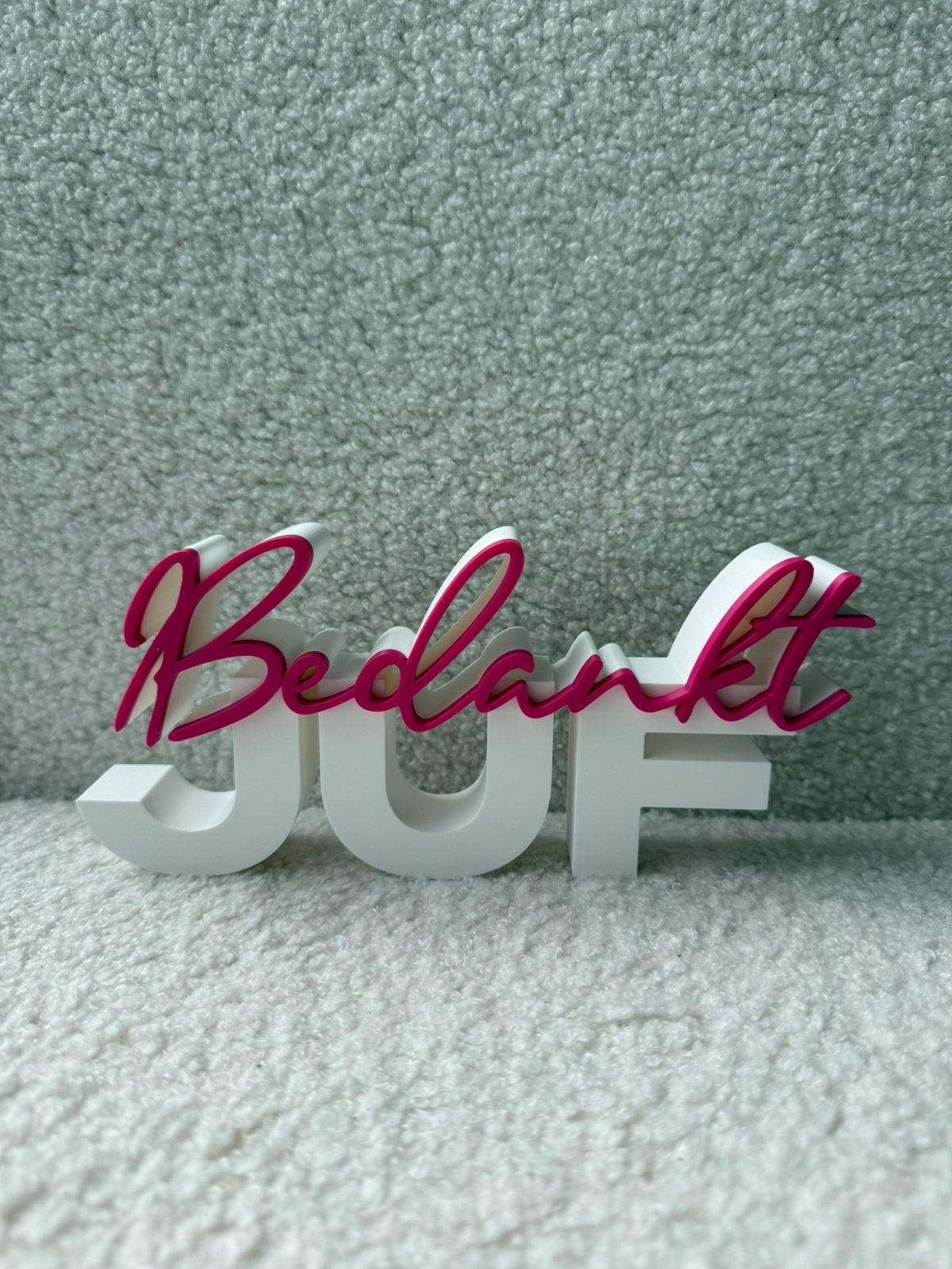 Bedankt juf, bordje (3D-geprint), Ophalen of Verzenden, Nieuw
