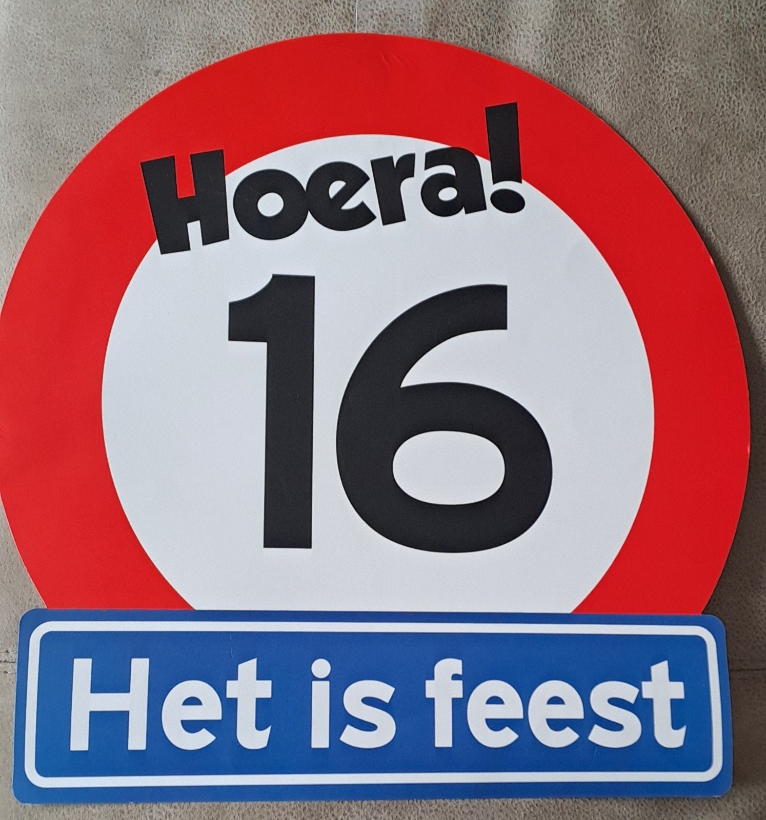 Hoera 16 jaar! Decoratiewandbord, Ophalen, Versiering, Verjaardag