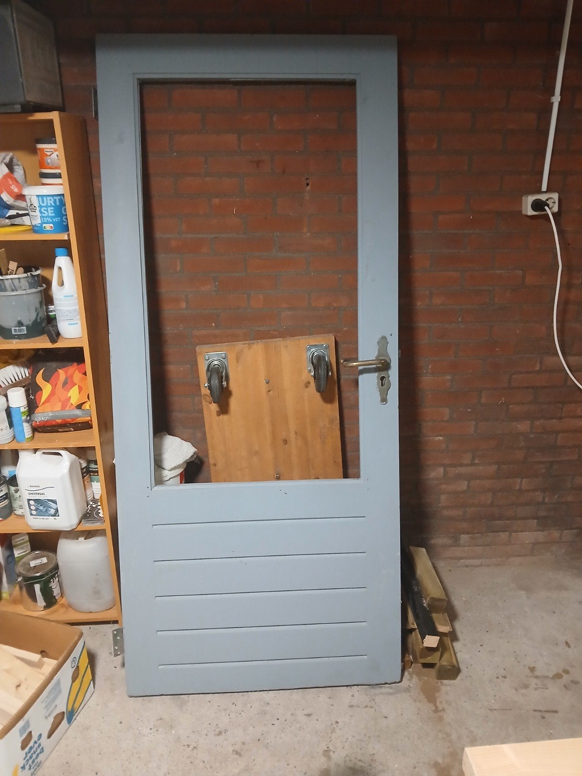 Zware achterdeur zonder glas, Ophalen, Hout, Buitendeur, 200 tot 215 cm