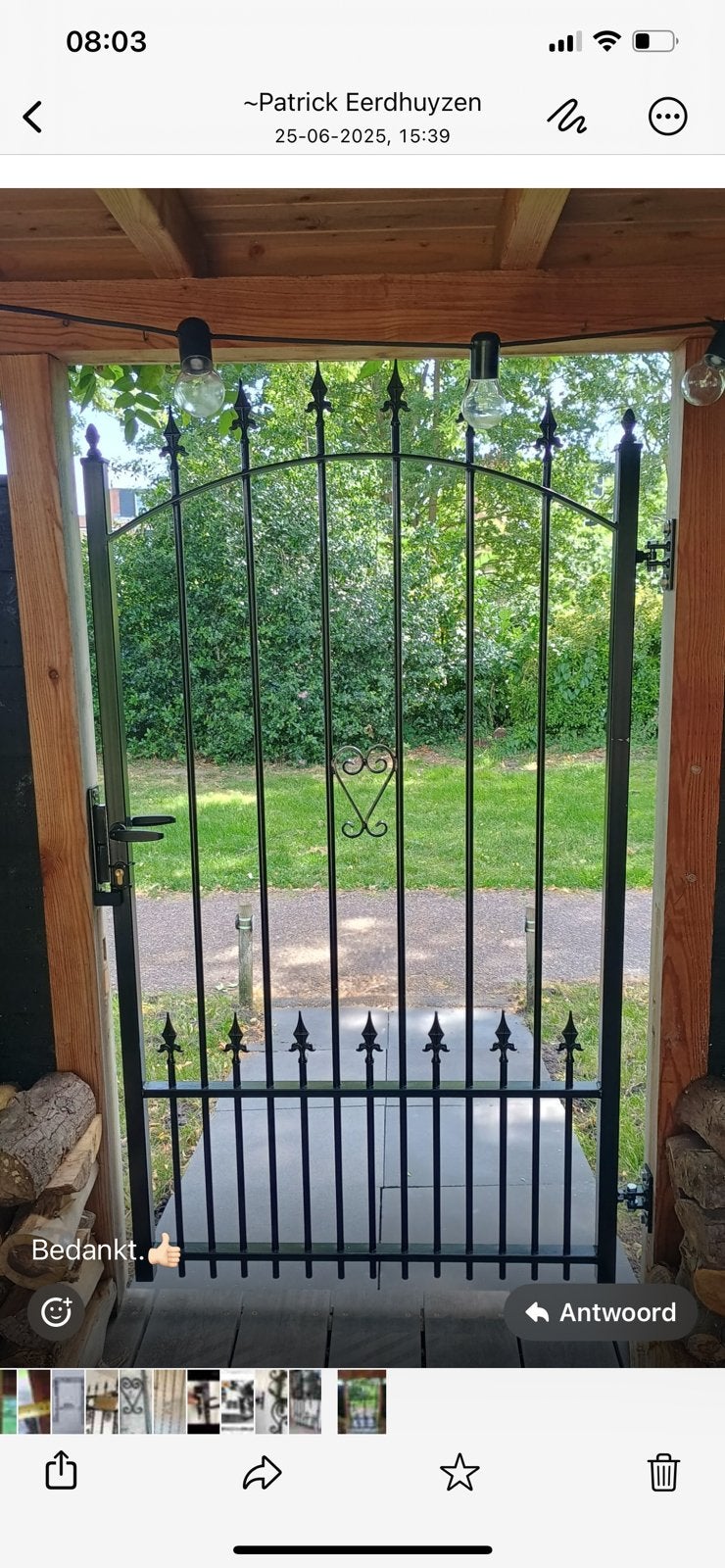 Tuinpoort 1.20 breed 1.80 hoog op maat, Tuin en Terras, Nieuw, Ophalen of Verzenden, Looppoort, 150 tot 200 cm