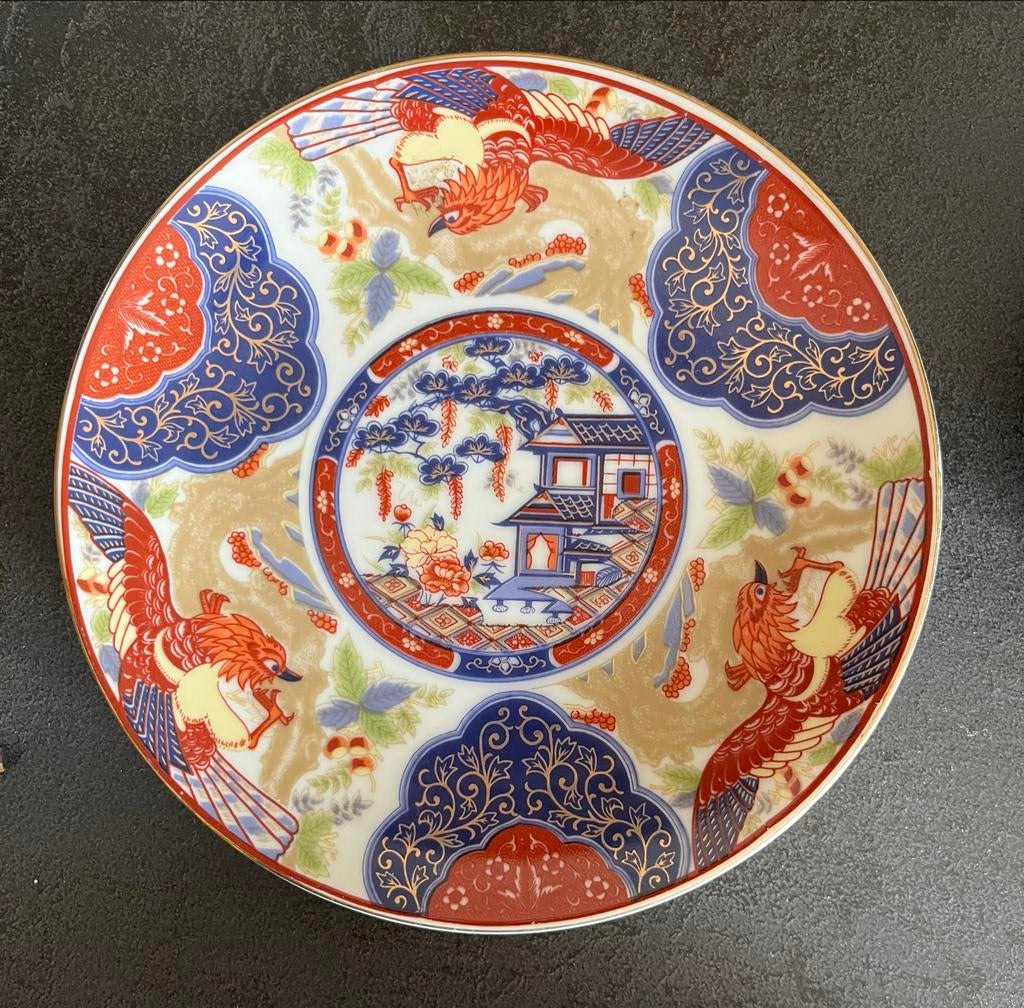 Decoratief Japans Bord met Feniks en Landschap, Ophalen