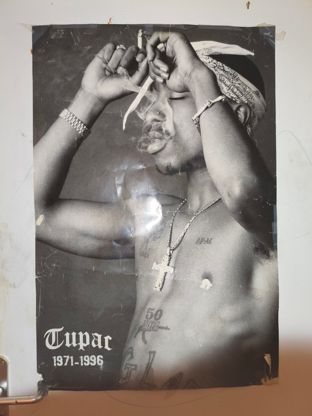 Tupac poster, Ophalen of Verzenden, 2000 tot heden, Gebruikt, Overige formaten