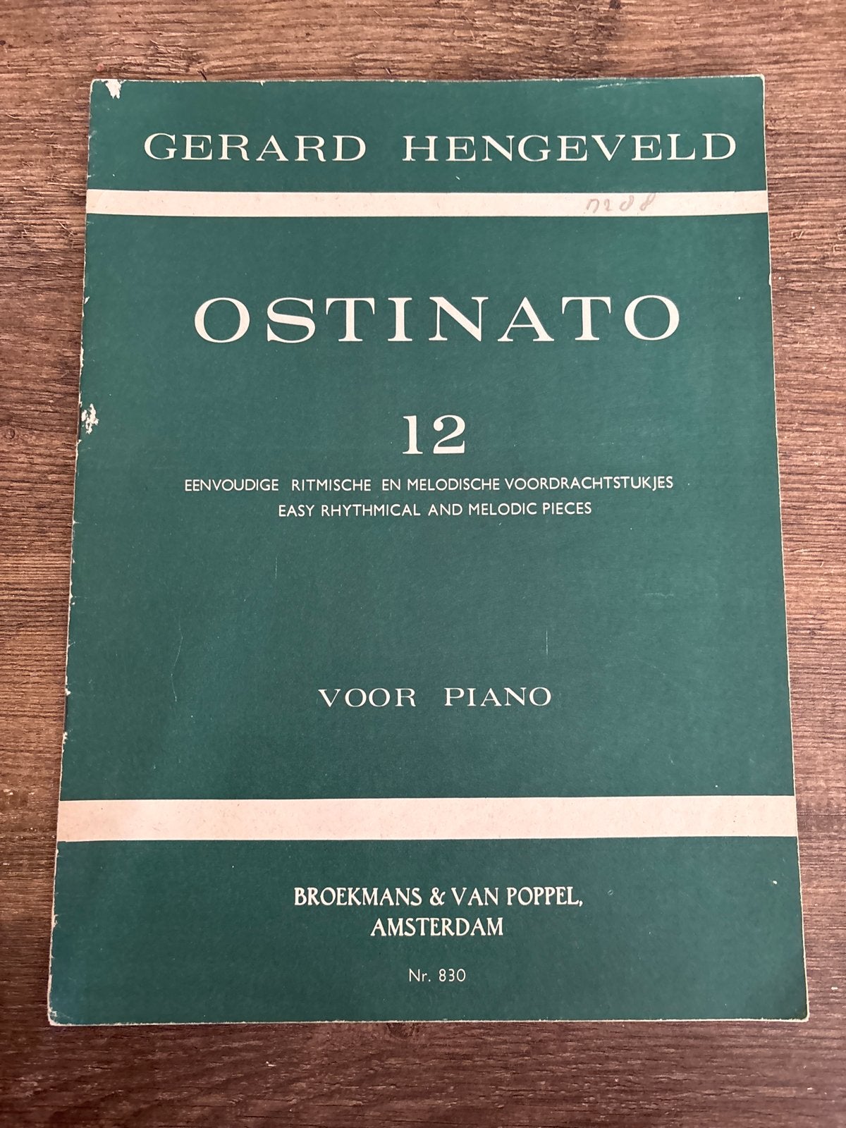 Gerard Hengeveld - Ostinato 12 Eenvoudige Ritmische Stukken, Gebruikt, Klassiek, Ophalen of Verzenden, Artiest of Componist