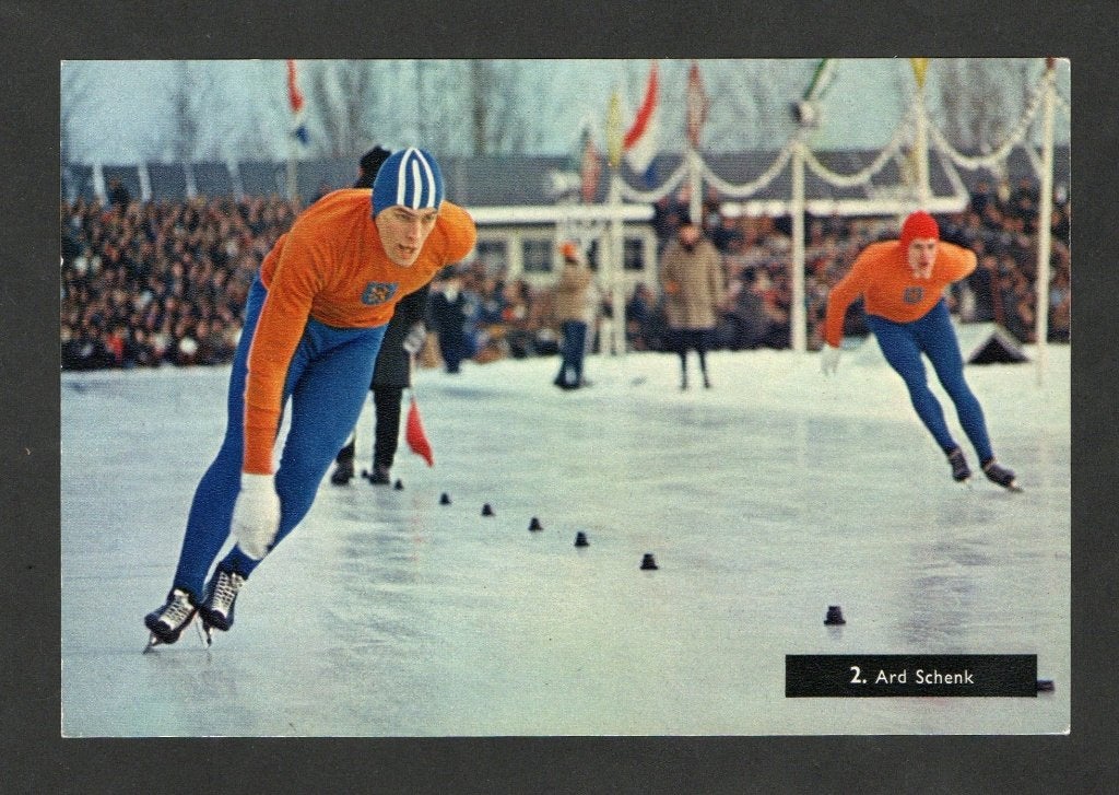 Verzamelfoto Ard Schenk Schaatsen Reclame Brio., Verzamelen, Ophalen of Verzenden, Zo goed als nieuw
