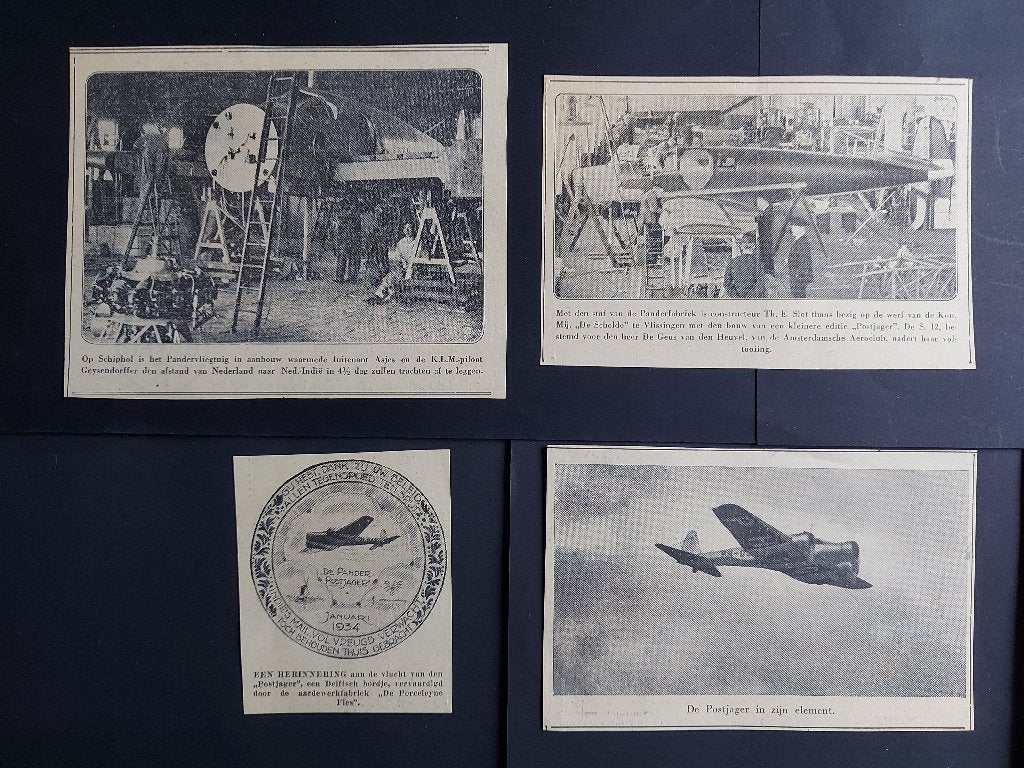 4 krantenknipsels van de Pander Postjager (K1096), Ophalen of Verzenden, Gebruikt, Kaart, Foto of Prent