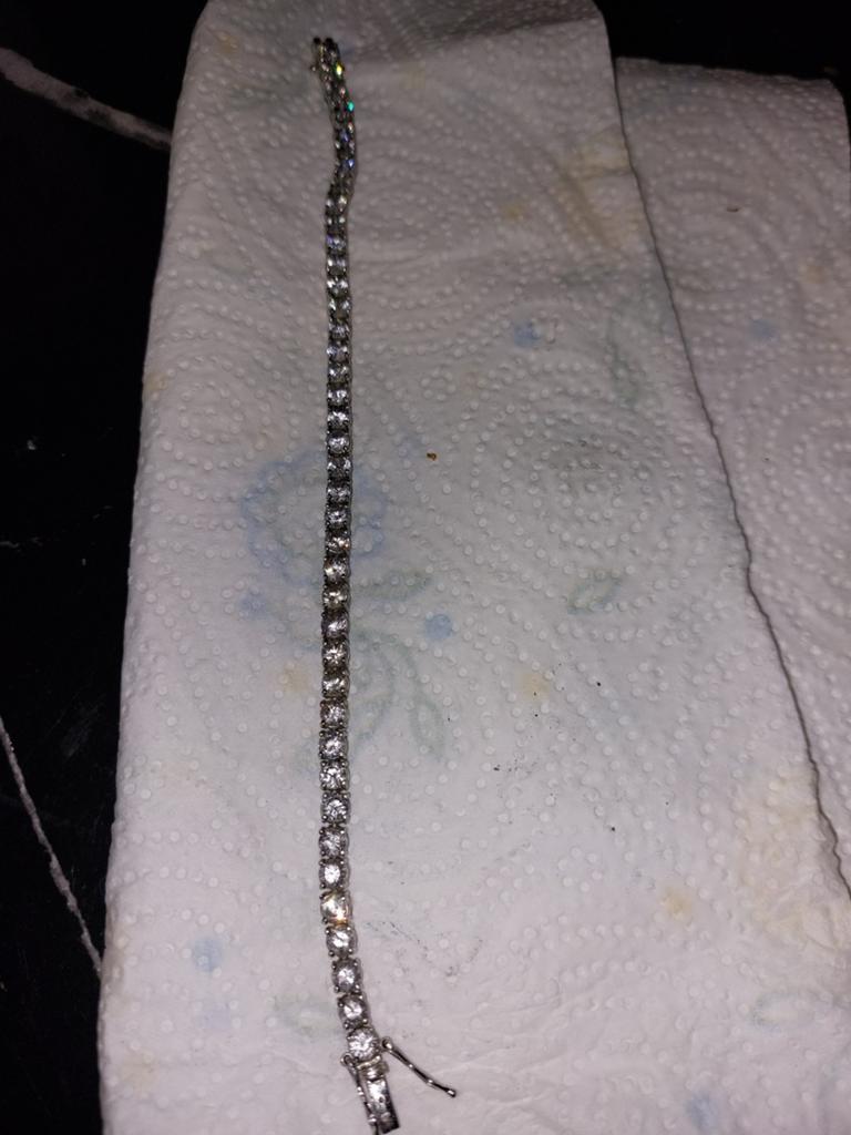 Zilveren tennis armband met diamanten, Ophalen of Verzenden, Zo goed als nieuw, Zilver, Zilver
