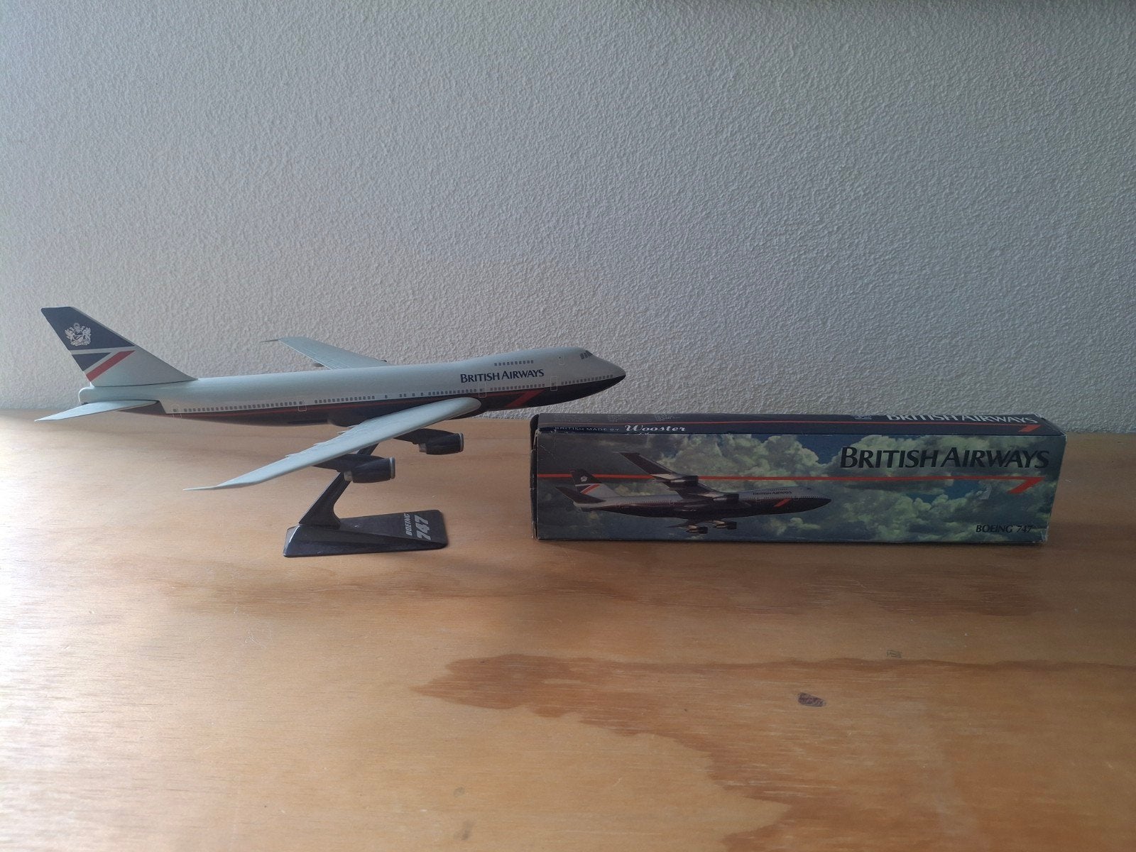 Wooster British Airways Boeing 747 modelvliegtuig, Overige merken, 1:200 of kleiner, Ophalen of Verzenden, Zo goed als nieuw