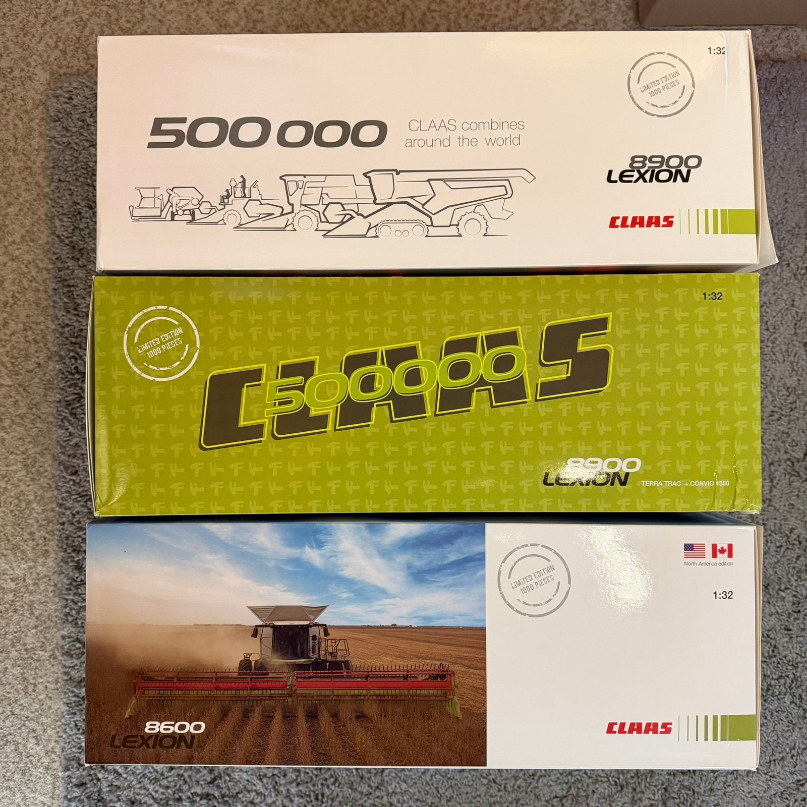 3 x Claas Lexion 8600 en 8900 Marg Models schaal 1:32, Ophalen, Zo goed als nieuw, Tractor of Landbouw, Overige merken