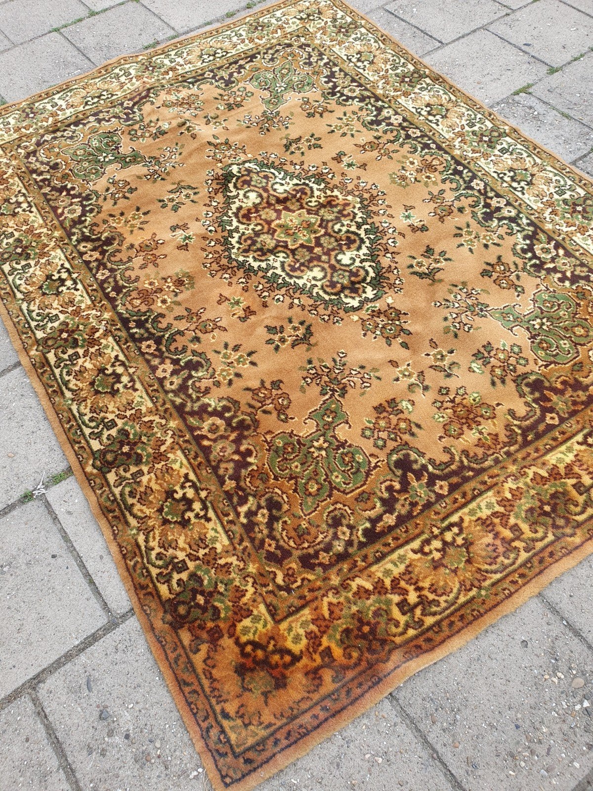 Vintage kleed/tapijt 190x140 cm., Gebruikt, 100 tot 150 cm, Vintage, Ophalen of Verzenden