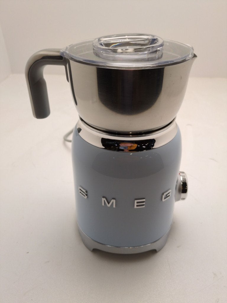 SMEG melkopschuimer pastelblauw gebruikt, Info@mystore.nl, Elektrische melkopschuimer, Bruggestraat 18, Zo goed als nieuw