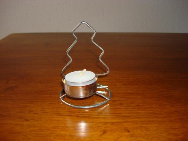 Verzilverde Waxinelichthouder in de vorm van een Kerstboom, Ophalen of Verzenden, Nieuw, Overige materialen, Minder dan 25 cm