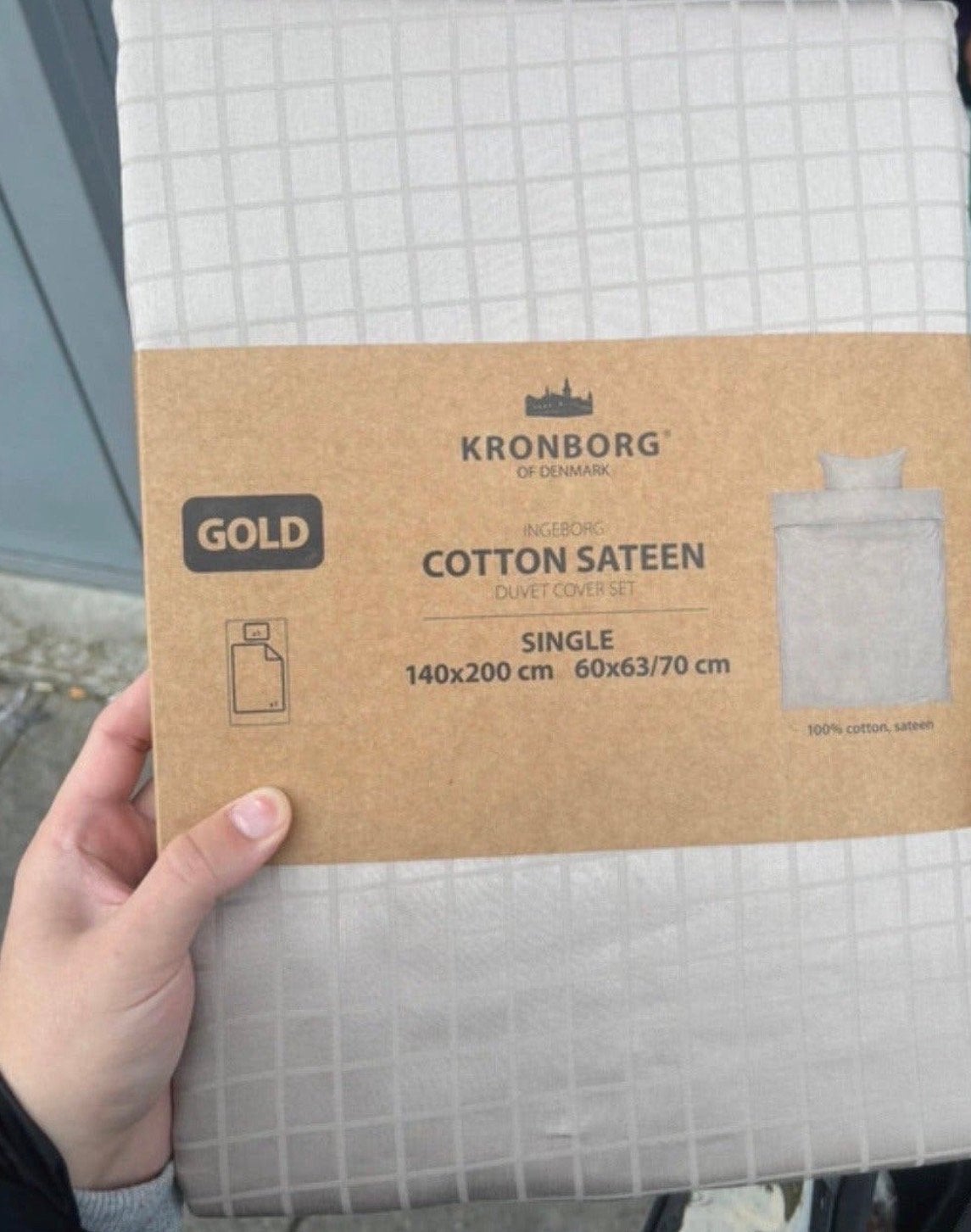 Kronborg Ingeborg Katoen Satijn Dekbedovertrek - Single, Eenpersoons, Dekbedovertrek, Katoen, Nieuw