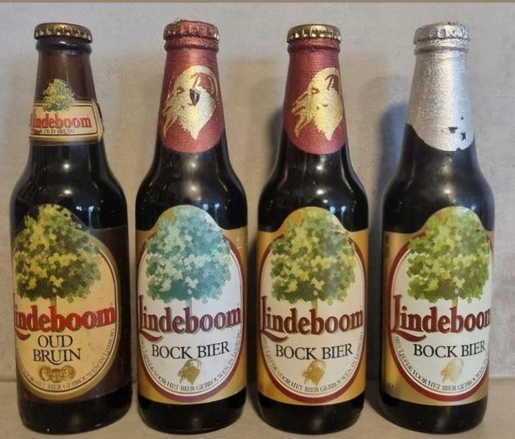 Lindeboom vintage bierset '89-'93 – Oud Bruin & 3 Bock, Ophalen of Verzenden, Zo goed als nieuw, Flesje(s), Overige merken