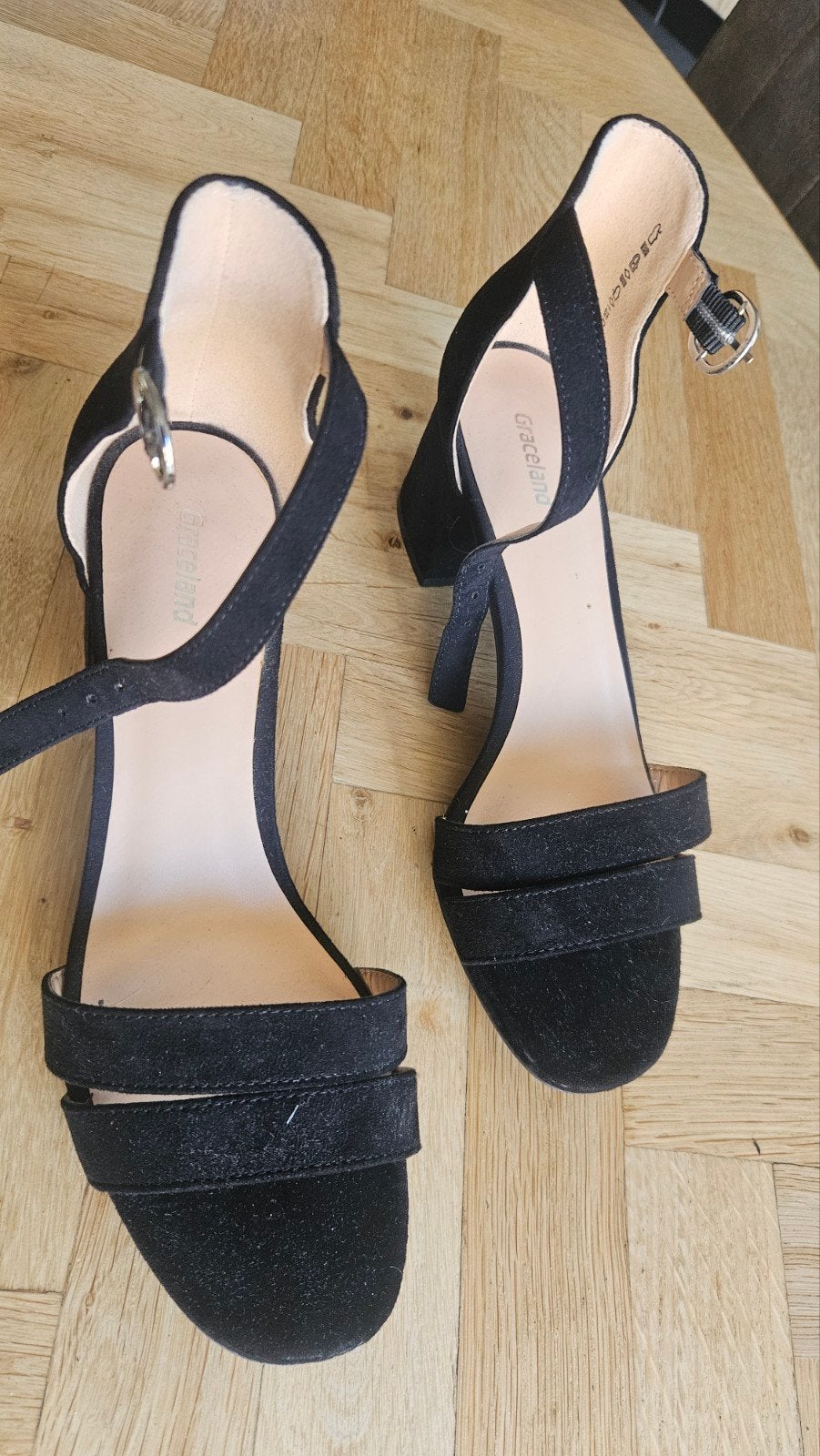Zwarte Graceland sandalen met hak - Maat 39, Ophalen of Verzenden