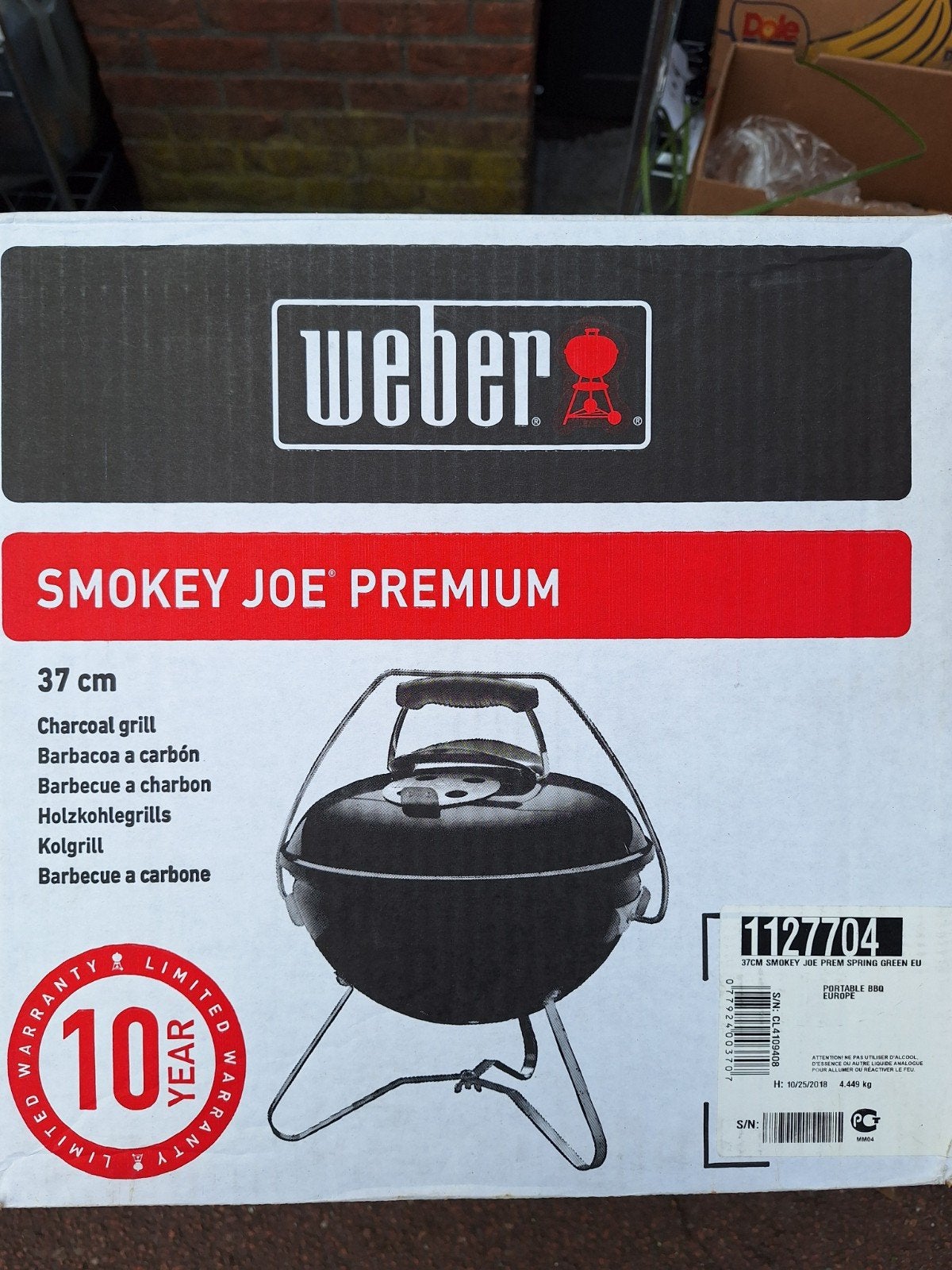 Weber Smokey Joe Premium Houtskoolbarbecue 37 cm, Tuin en Terras, Ophalen, Nieuw, Weber