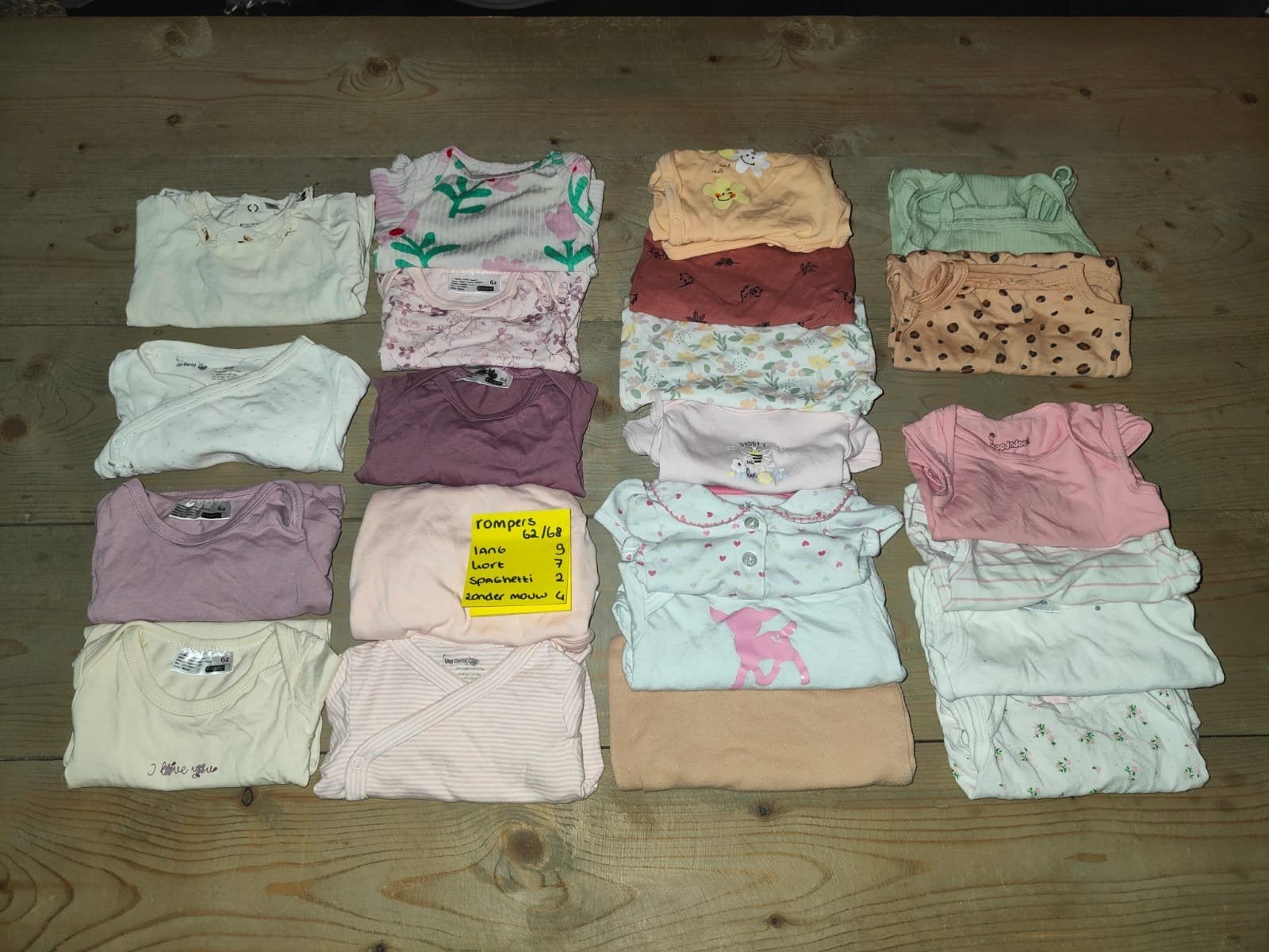 Rompers meisje maat 62/68 - Groot pakket, Kinderen en Baby's, Babykleding | Overige, Ophalen of Verzenden