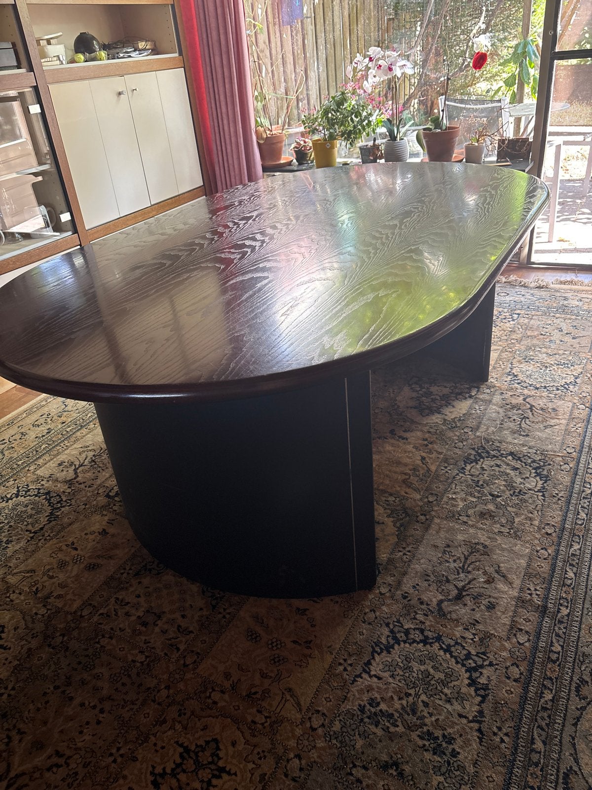 Eettafel 200x120 cm - Ovaal, Donker Hout, Huis en Inrichting, Tafels | Eettafels, Ophalen, Gebruikt, 100 tot 150 cm, Vijf personen of meer