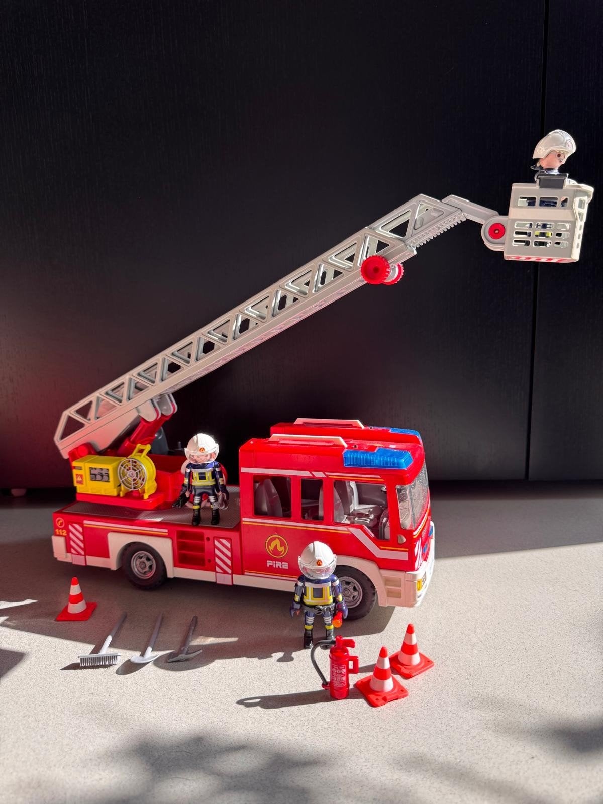Playmobil 9463 Brandweer Ladderwagen, Ophalen, Complete set, Voertuig, Zo goed als nieuw