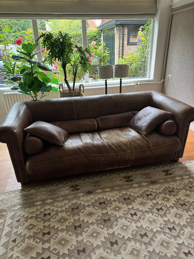 Baxter bank Alfred P, Huis en Inrichting, Ophalen, Gebruikt, 100 tot 125 cm, Leer