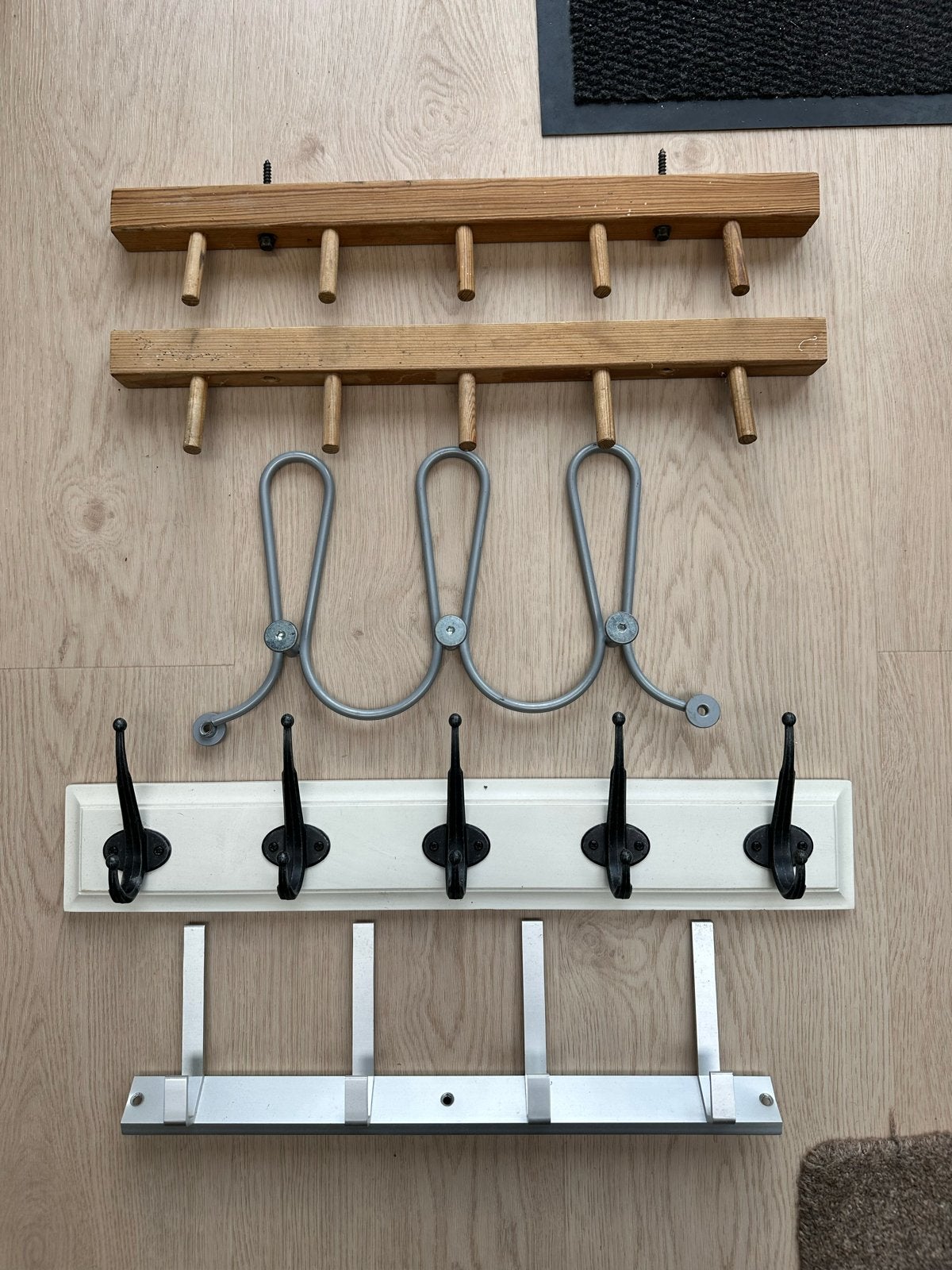 Diverse kapstokken en wandhaken - combiprijs, Gebruikt, Minder dan 100 cm, Hout, Ophalen