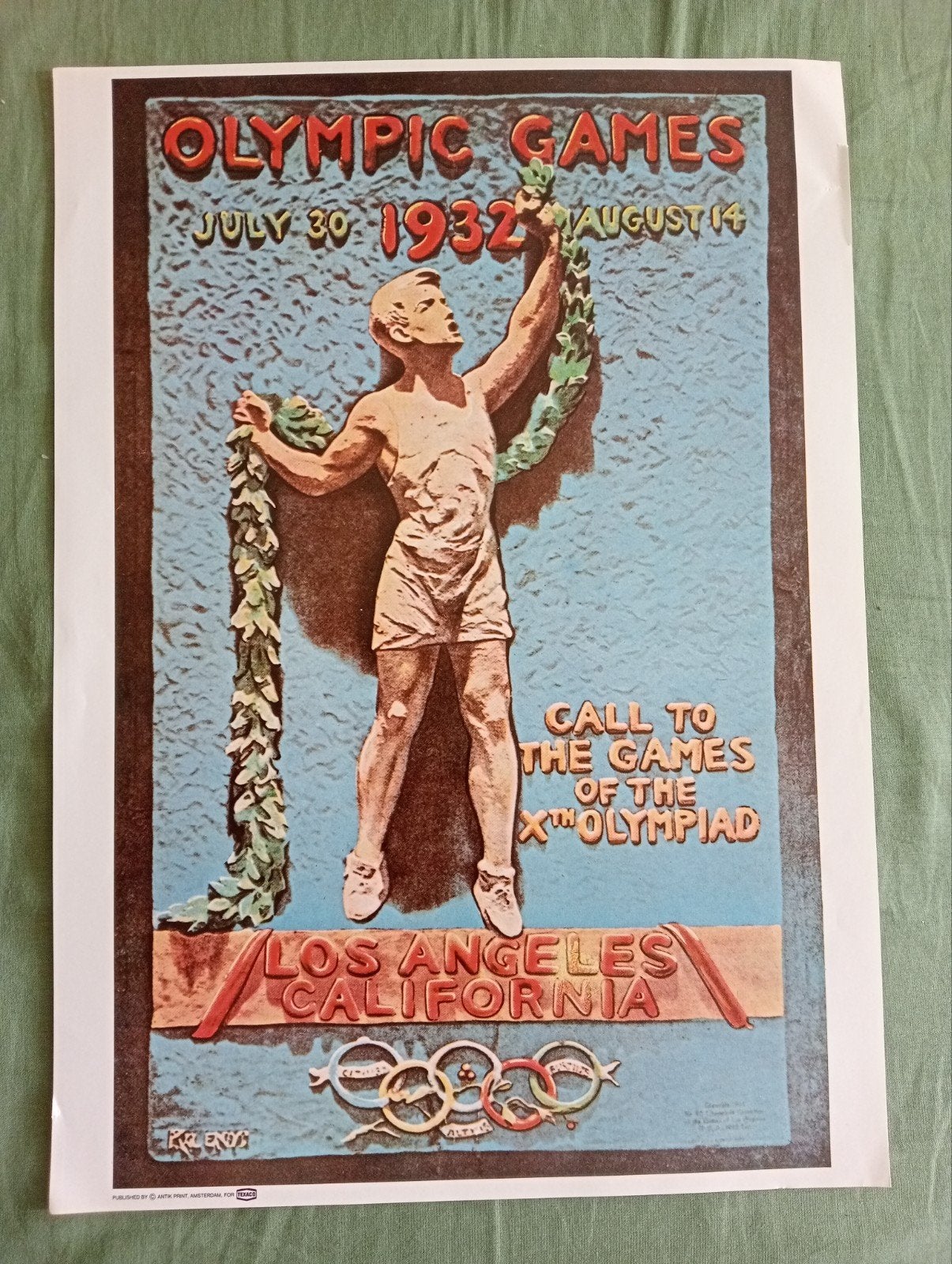 Olympische Spelen 1932 Los Angeles  Poster, Verzamelen, Posters, Rechthoekig Staand, Ophalen of Verzenden, Zo goed als nieuw, Sport