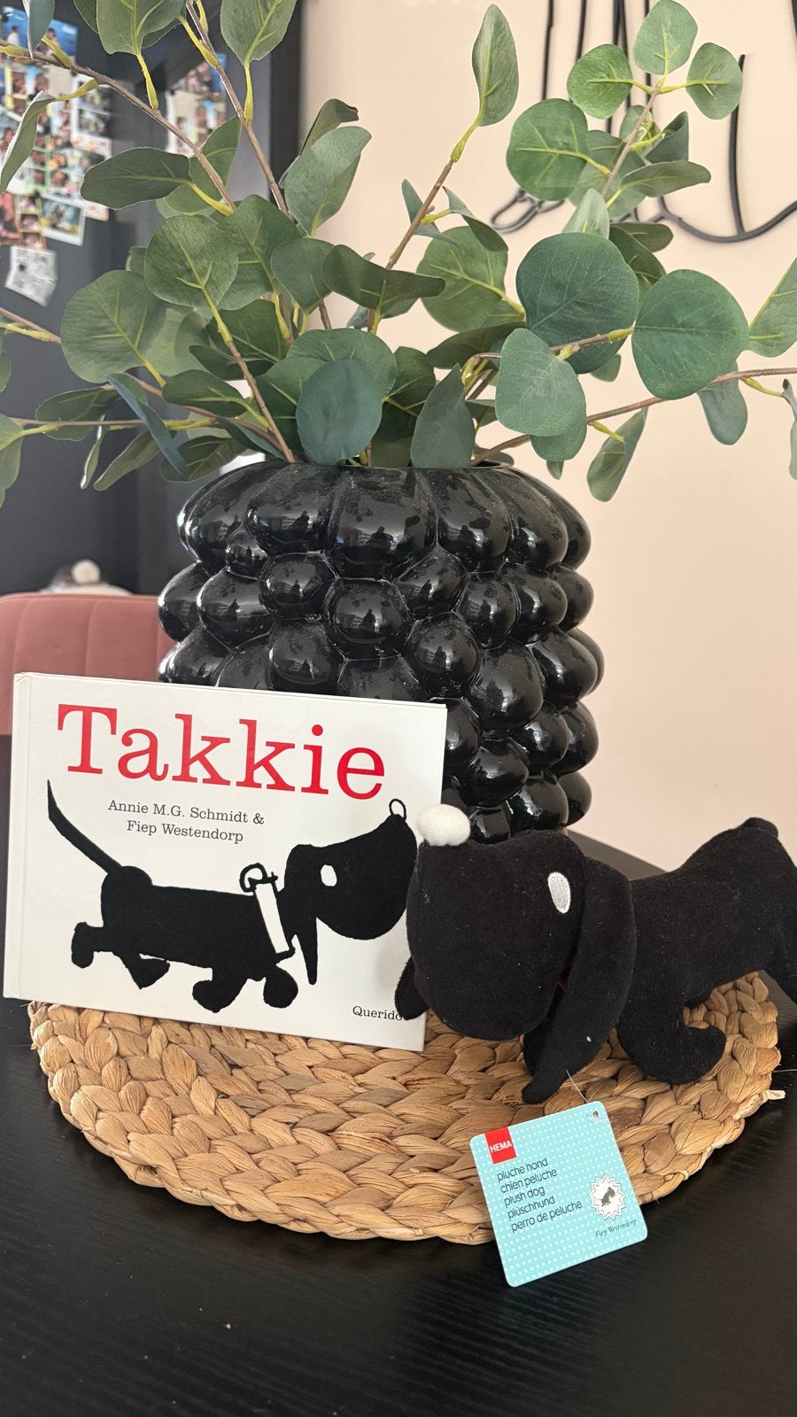 Takkie Boekje en Knuffel - Annie M.G. Schmidt & Fiep Westend, Hema, Overige karakters, Zwart, Klein (minder dan 20 cm)