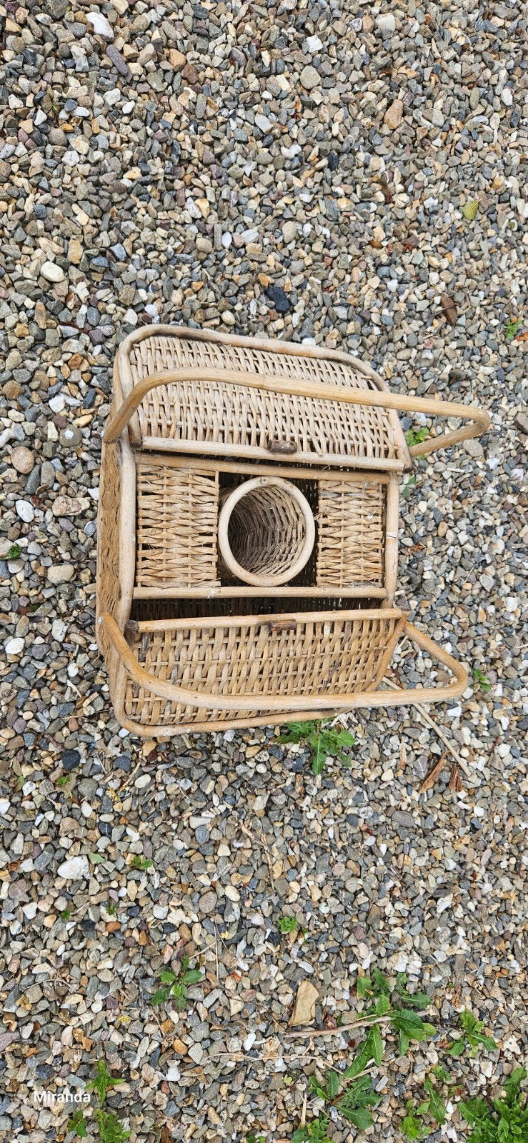 Vintage rieten picknickmand, Ophalen, Gebruikt, Zonder inhoud