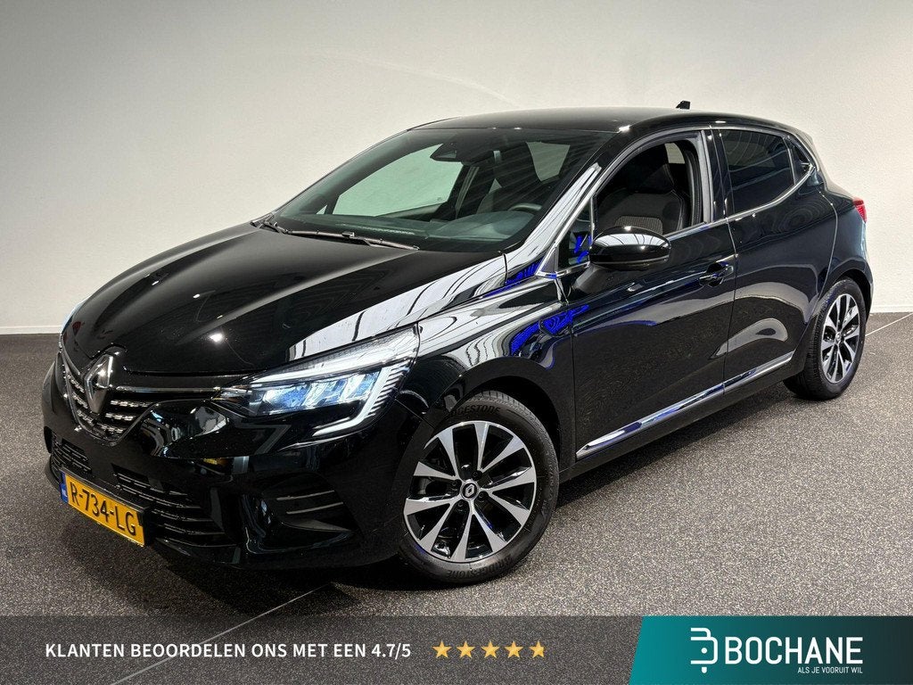 Renault Clio 1.6 E-Tech Hybrid 145 Techno | Carplay / Naviga, Auto's, Gebruikt, Met garantie (alle), Leder en Stof, Zwart