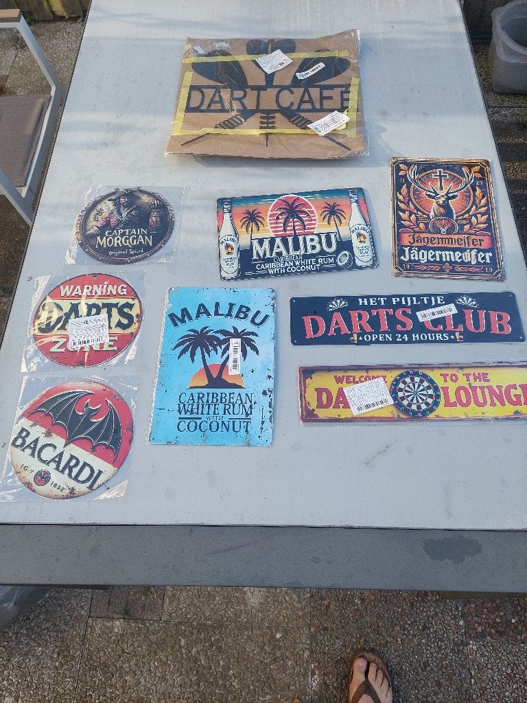 Reclameborden voor mancave, Ophalen, Zo goed als nieuw, Reclamebord