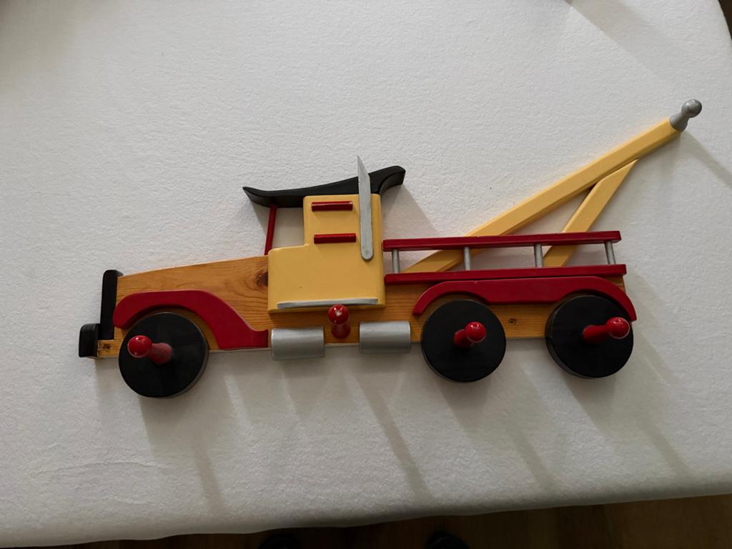 Houten takelwagen kapstok, Wandkapstok, Gebruikt, Ophalen of Verzenden, Minder dan 100 cm