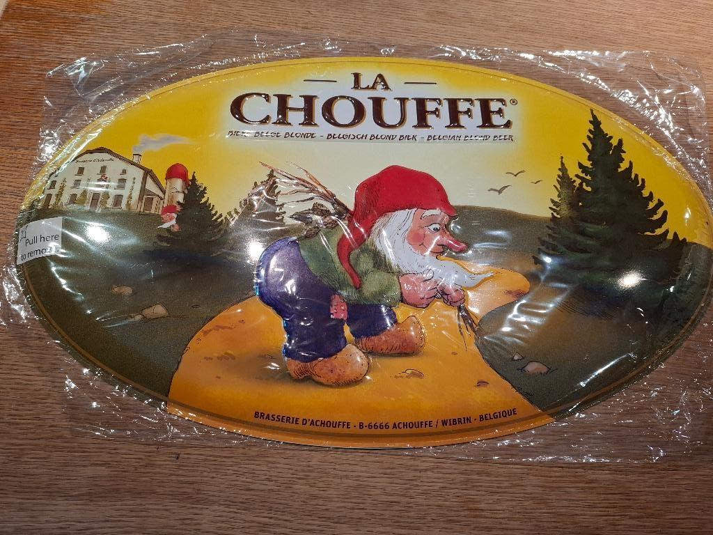 Authentiek reclamebord La Chouffe blond, Ophalen of Verzenden, Nieuw, Reclamebord, Plaat of Schild, Overige merken