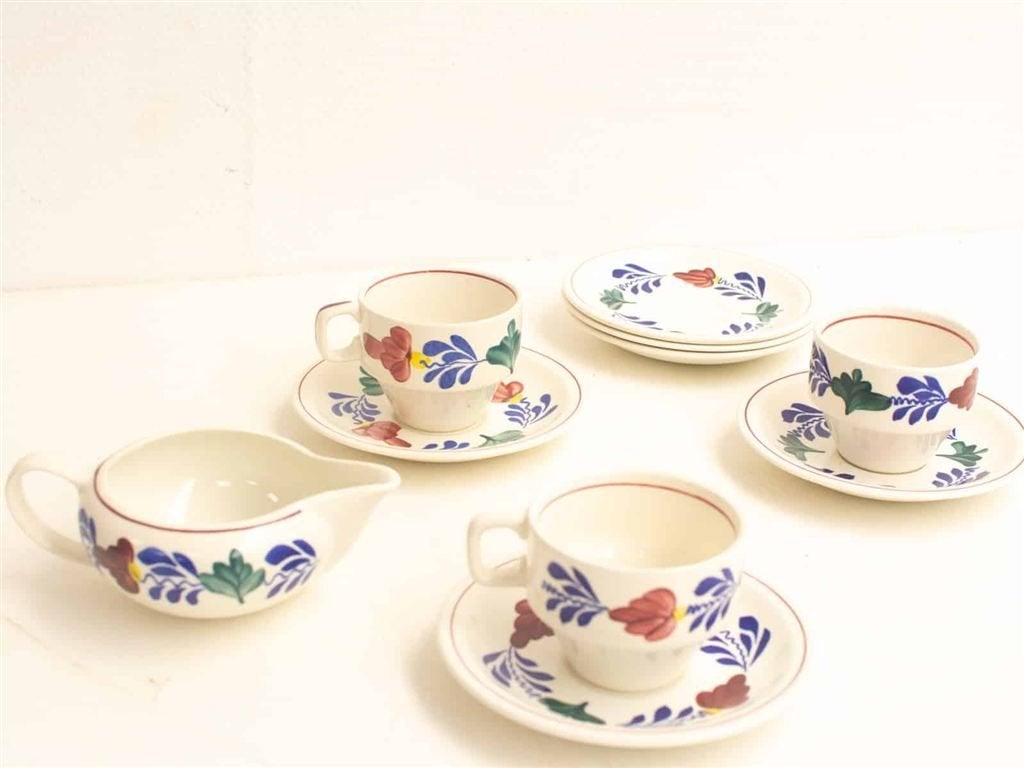 14 delig Boerenbond thee servies 22595, Gebruikt, Ophalen of Verzenden, Bord(en), Overige stijlen