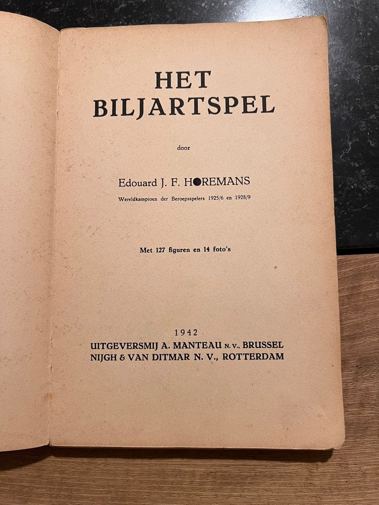 Het biljartspel - Edouard J.F. Horemans *1942*, Boeken, Gelezen, Ophalen of Verzenden, Overige sporten, Edouard J.F. Horemans