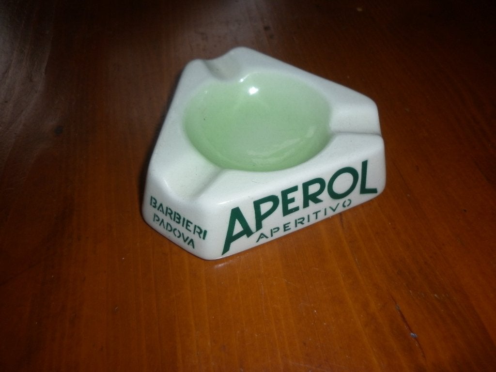 vintage asbakje opschrift : Aperol Marmaca , San Marino, Ophalen of Verzenden, Zo goed als nieuw, Asbak