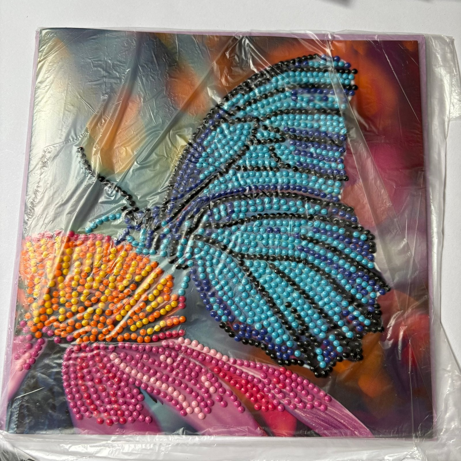 Diamond painting kaart vlinder blauw, Ophalen of Verzenden, Nieuw, Overige thema's