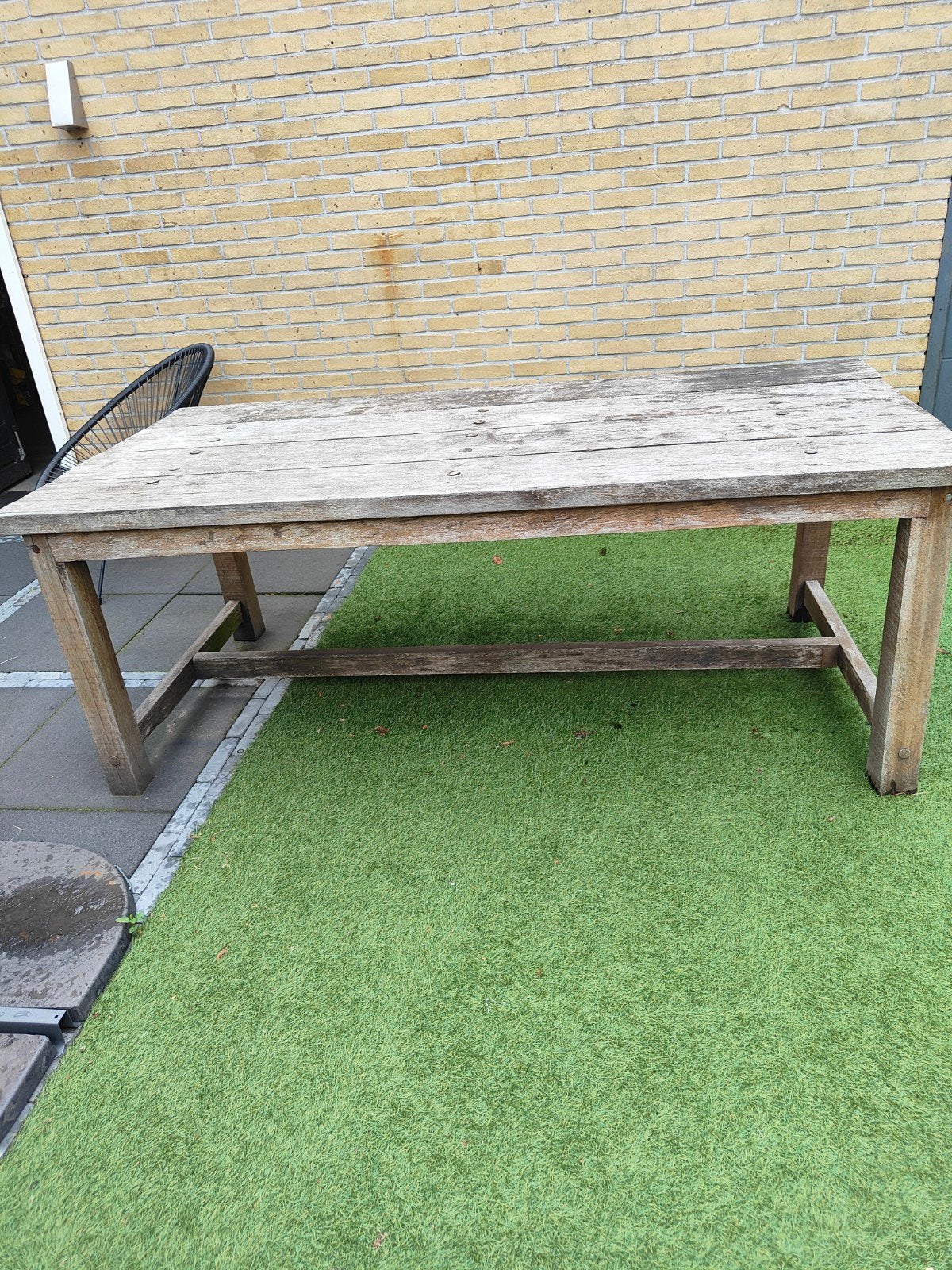GRATIS DEZE WEEK OP TE HALEN!!! Robuuste houten tuintafel, Ophalen, Gebruikt, Rechthoekig, Hout
