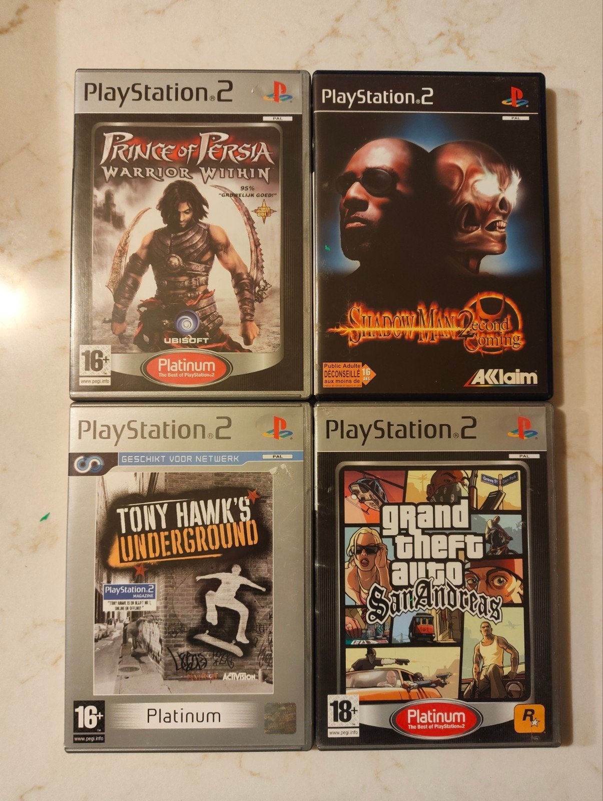 PS2 Games: Prince of Persia, Shadow Man, Tony Hawk, GTA, Avontuur en Actie, Gebruikt, Vanaf 18 jaar, 1 speler