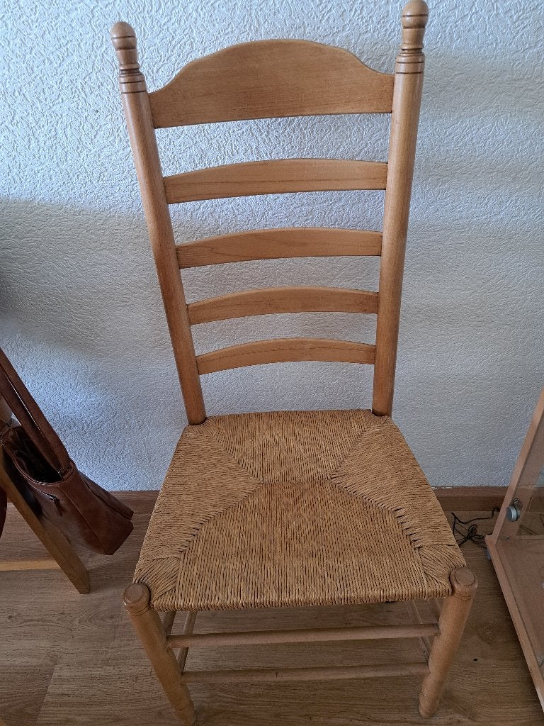 4 Oud Hollandse Boeren Eiken stoelen in zeer goede staat, Ophalen