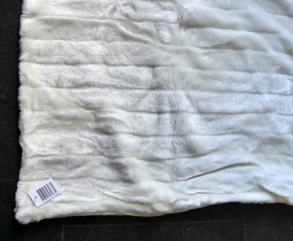 Woondeken plaid fleece deken kleed wit wolwit vacht bontlook, Fleecedeken, Wit, 130 cm, Nieuw