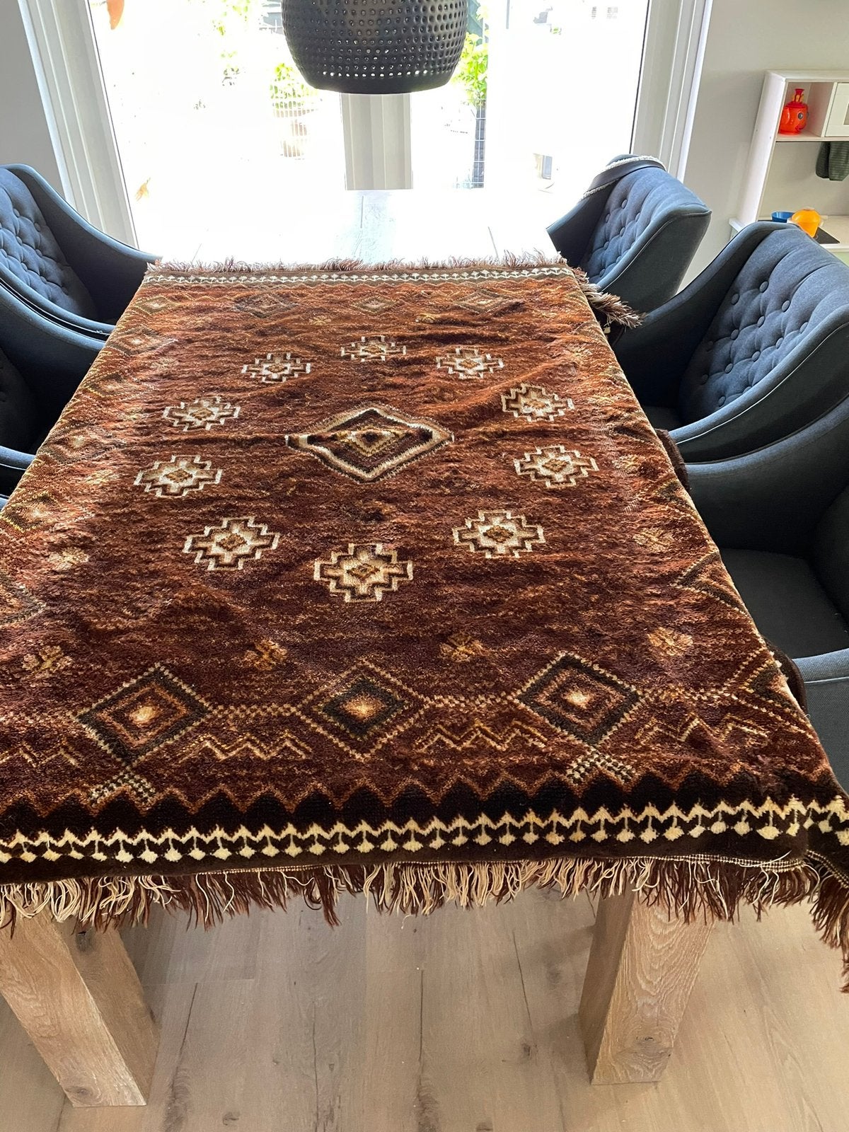 Ouderwets smirnatafelkleed bruin – 165 x 130 cm, Ophalen, Overige materialen, Gebruikt, 165 cm
