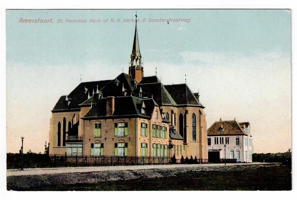 Amersfoort 1909. St. Hendrikus Kerk of R.K.Kerk aan de Soes, Ophalen of Verzenden, Voor 1920, Gelopen, Utrecht