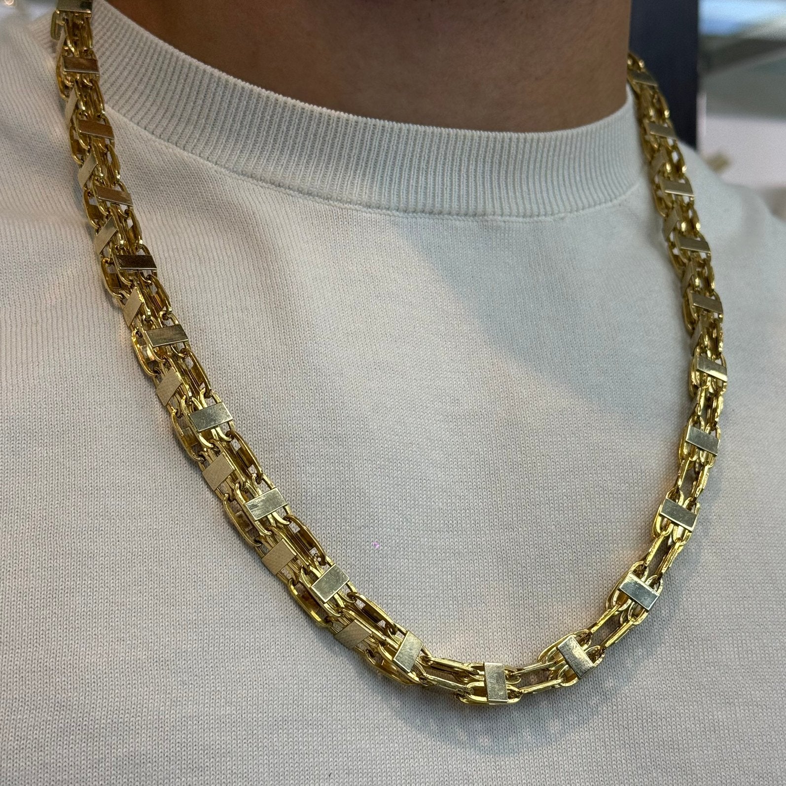 Prachtige 18 karaats gouden magnum ketting 105 gram 72 cm, Ophalen of Verzenden, Zo goed als nieuw, Goud