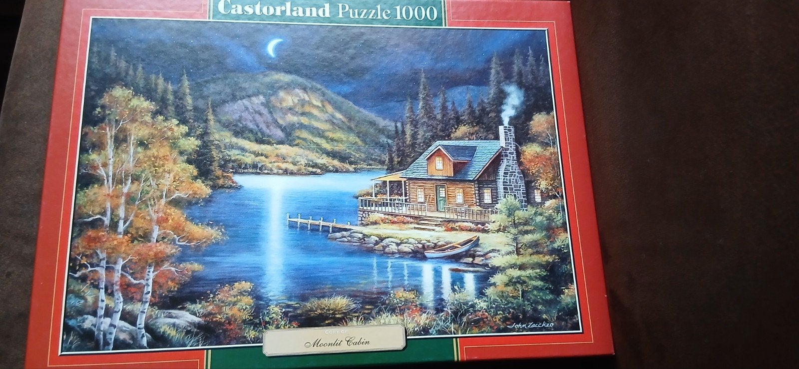 Castorland, Monlit Cabin, Hobby en Vrije tijd, Denksport en Puzzels, Ophalen, 500 t/m 1500 stukjes, Zo goed als nieuw