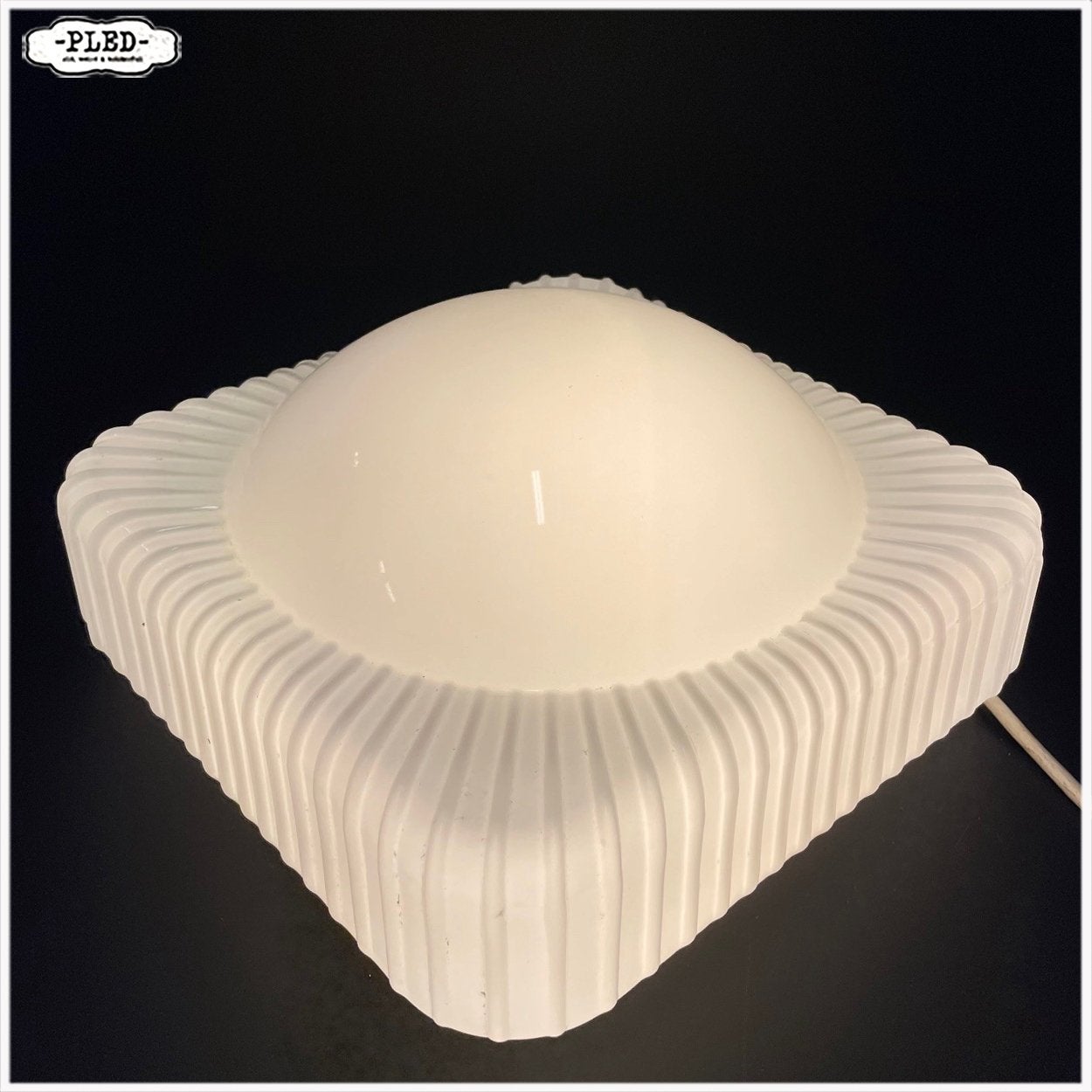 Zonnige lamp Plafondlamp Plafonnière Vintage, Wit, Overige merken, Gebruikt, Glas