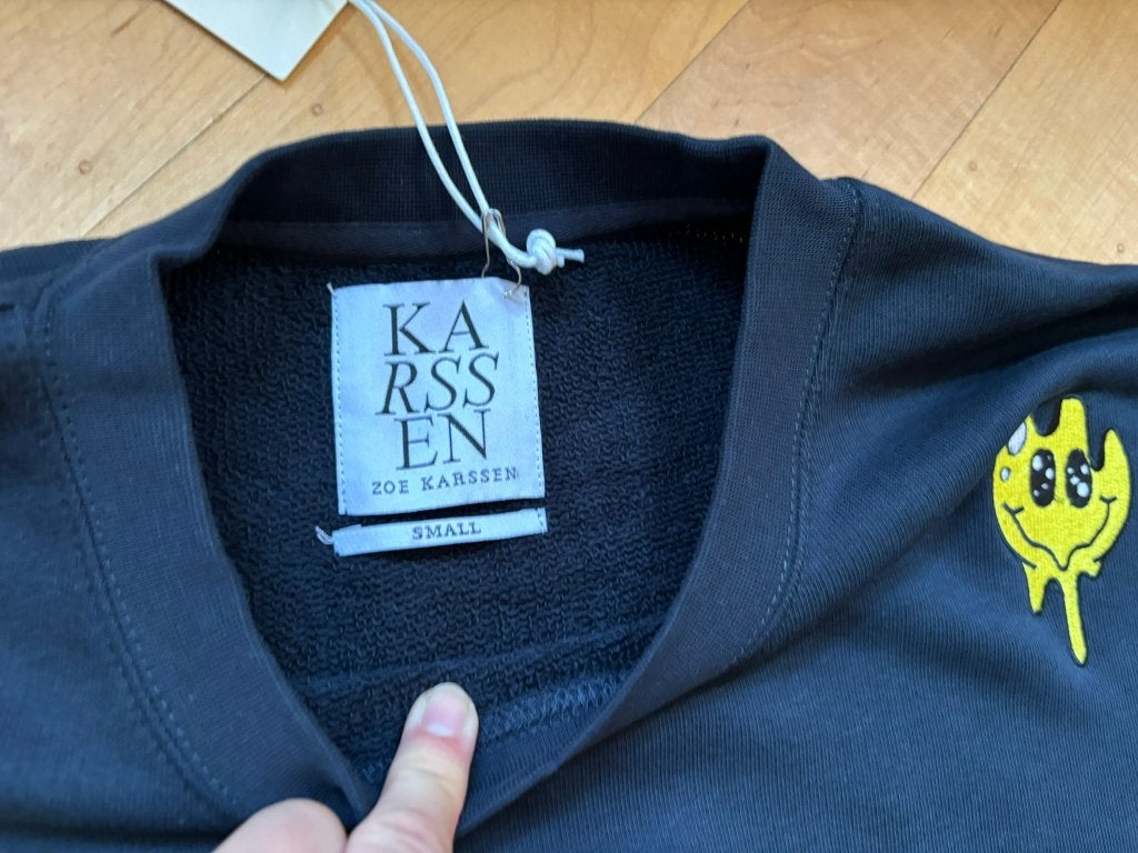 Zoe karssen trui emoji smiley’s blauw maat s nieuw kaartje!, Blauw, Zoe Karssen, Nieuw, Ophalen of Verzenden
