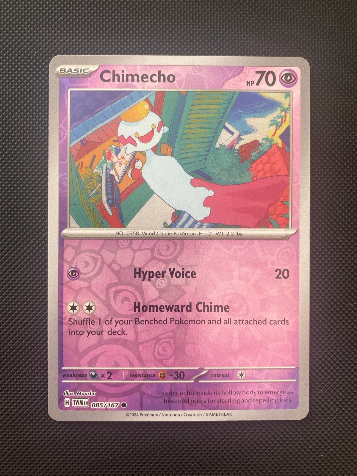Chimecho 085/167 Reverse Holo Twilight Masquerade, Ophalen of Verzenden, Zo goed als nieuw, Losse kaart, Foil