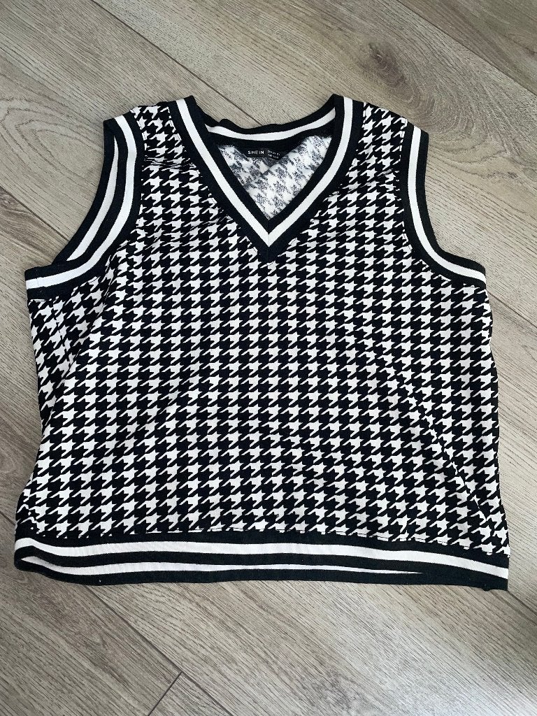 Spencer maat M top top je shirt shirtje zwart wit, Maat 38/40 (M), Verzenden, Zwart, Zo goed als nieuw