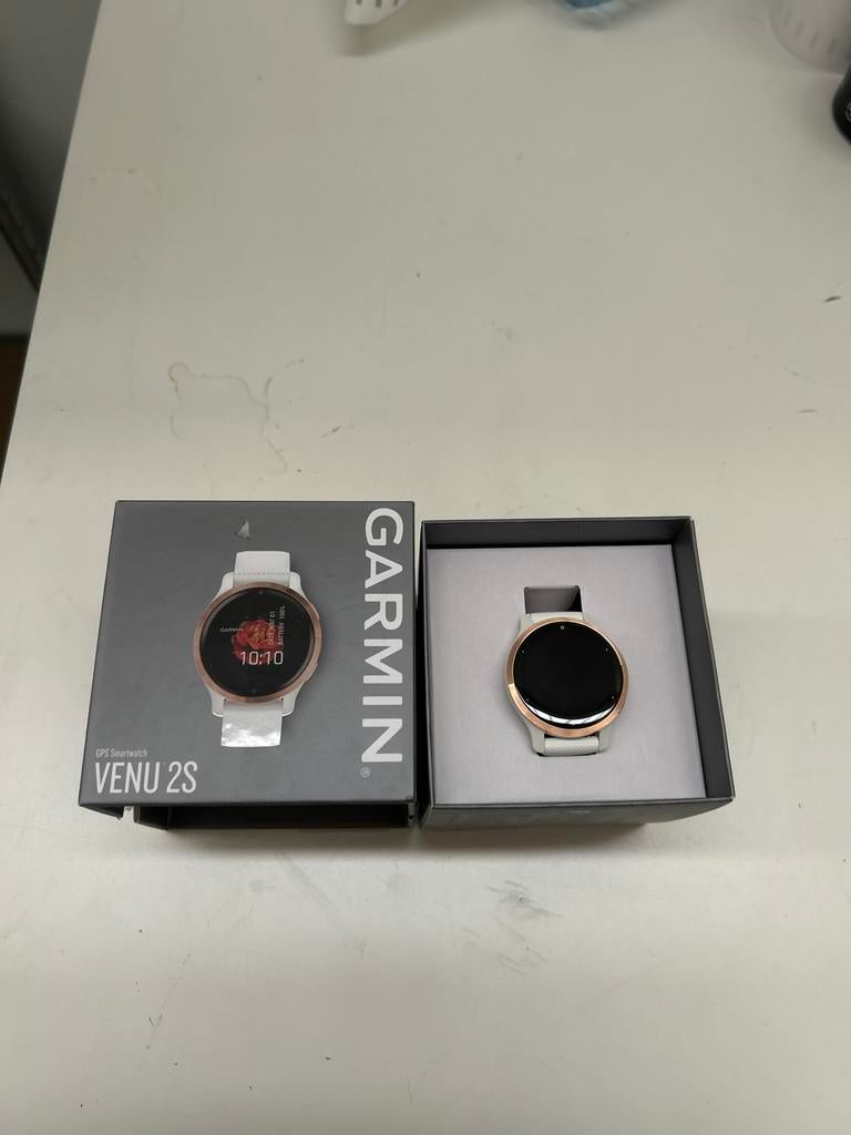 Garmin Venu 2S Smartwatch Wit/Roségoud - Nieuwstaat, Afstand, Wit, Ophalen of Verzenden, Zo goed als nieuw